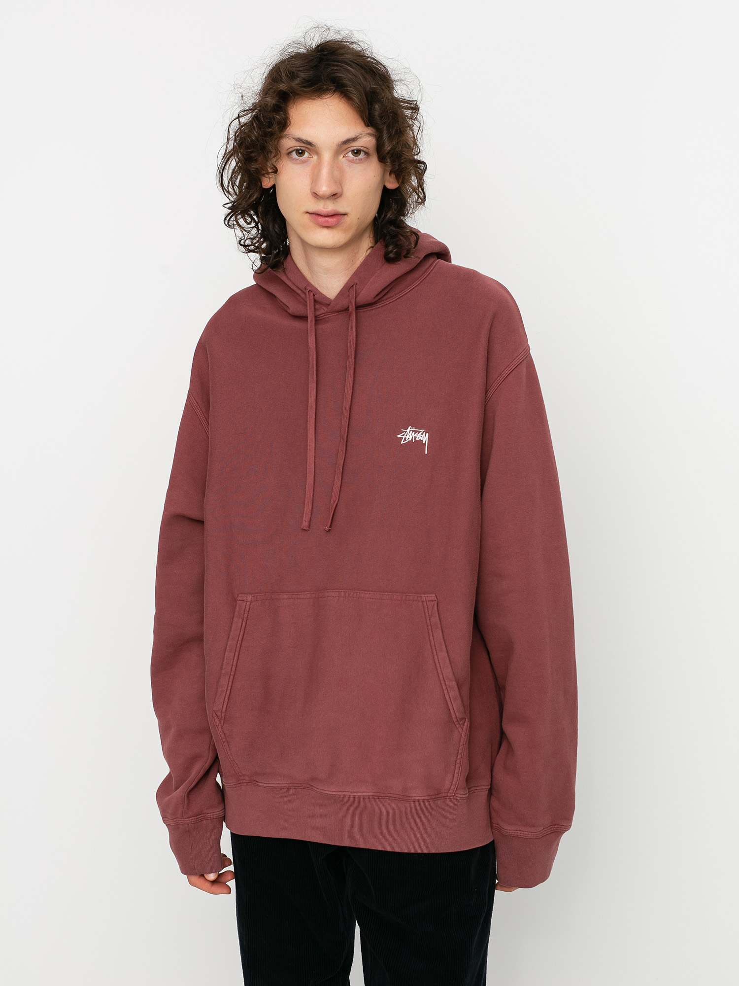 Stussy Logo HD Hoody (burgundy)