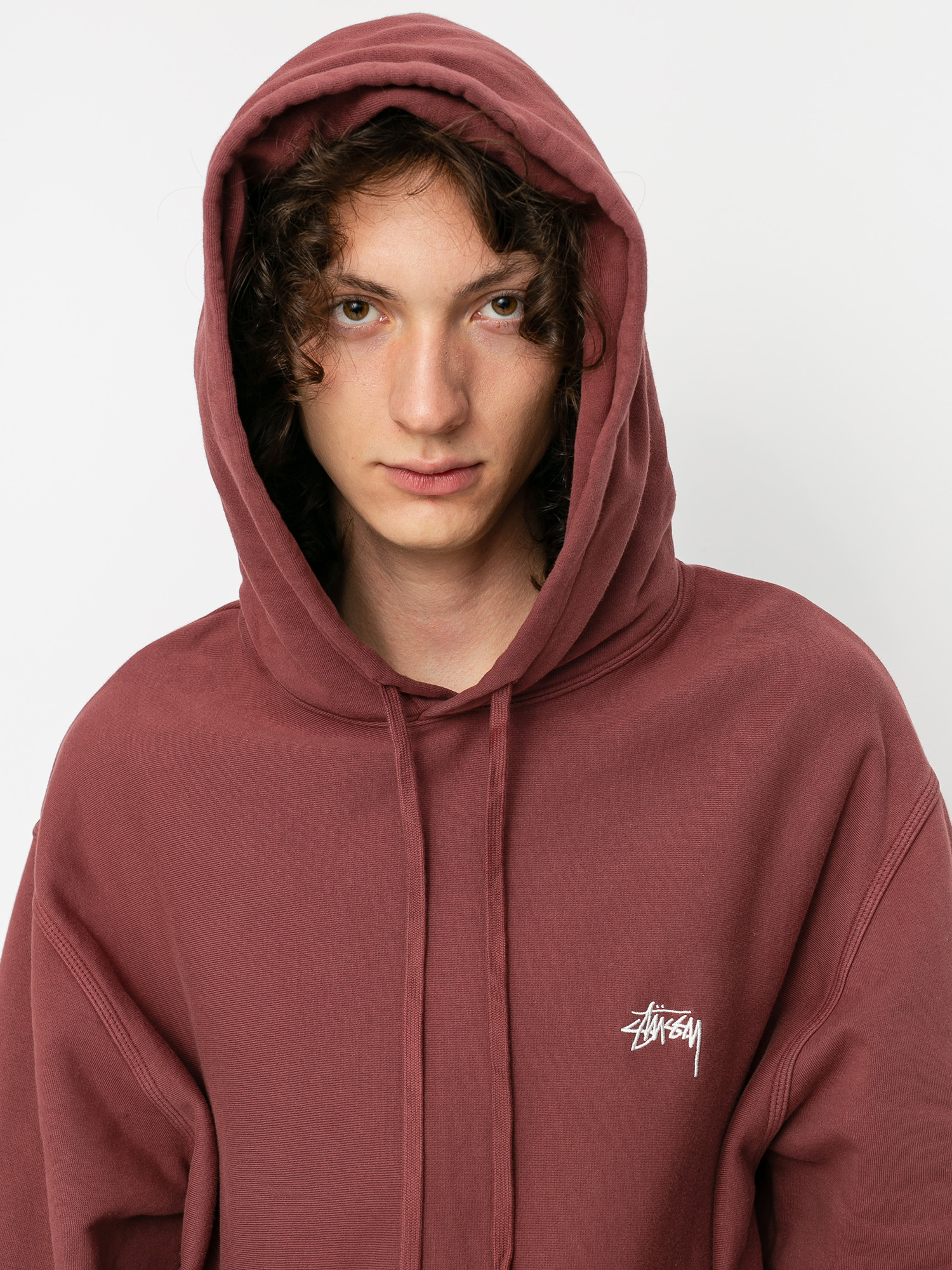 Stussy Logo HD Hoody (burgundy)