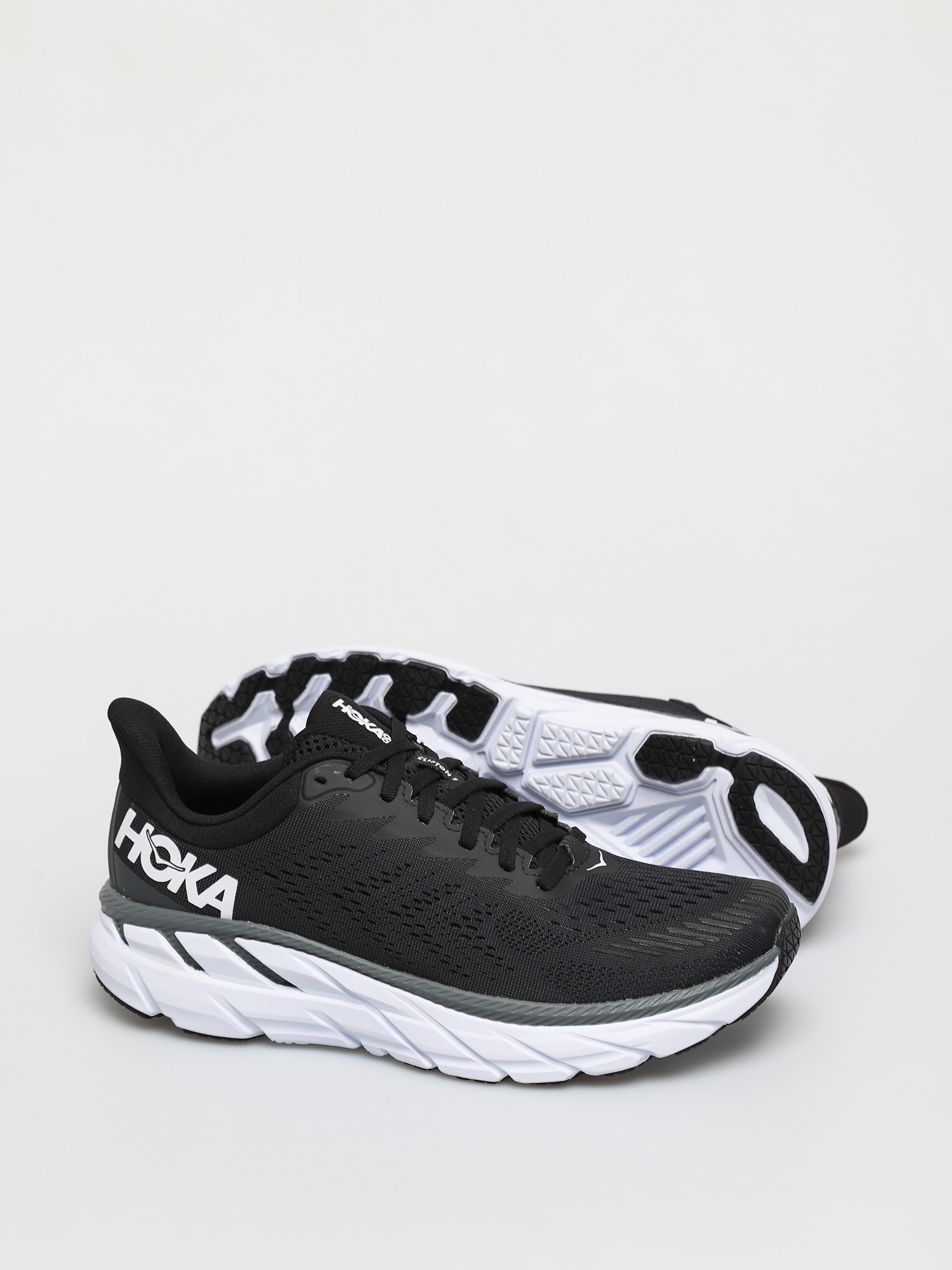 hoka clifton 7 black white