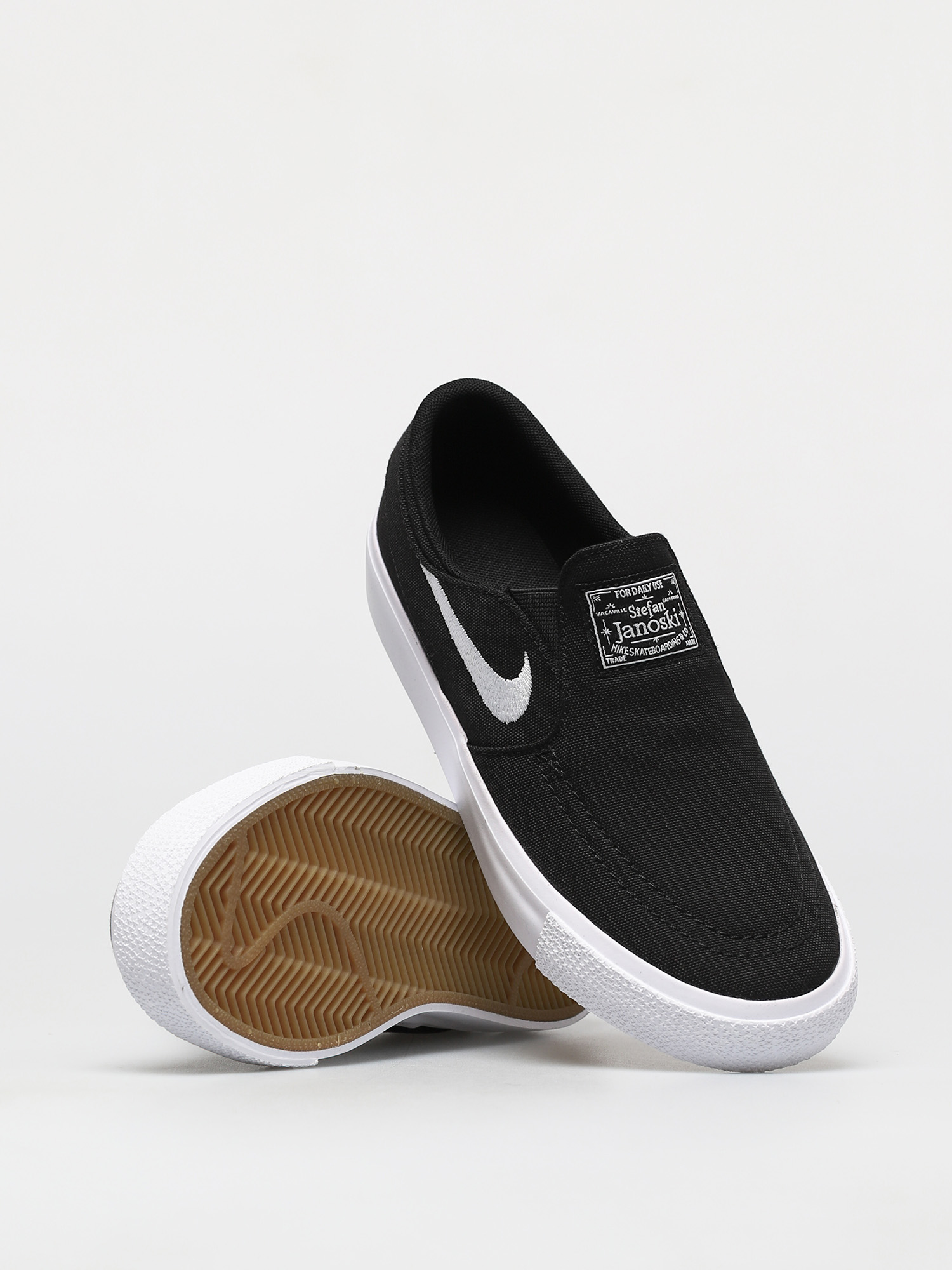 Nike SB Stefan Janoski Canvas Slip Gs Schuhe (black/white)