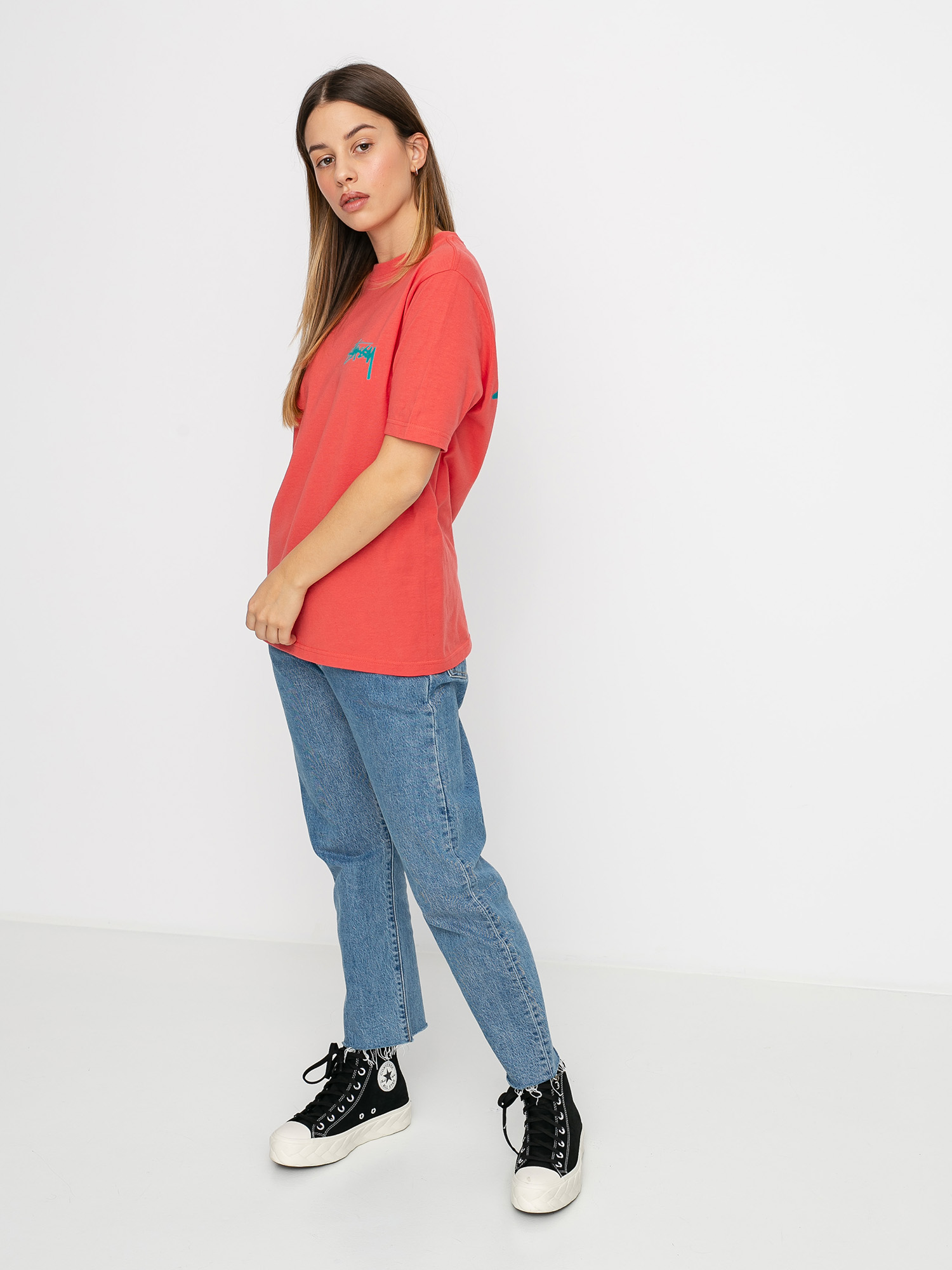 Stussy Classic Stock T-Shirt Wmn (pale red)
