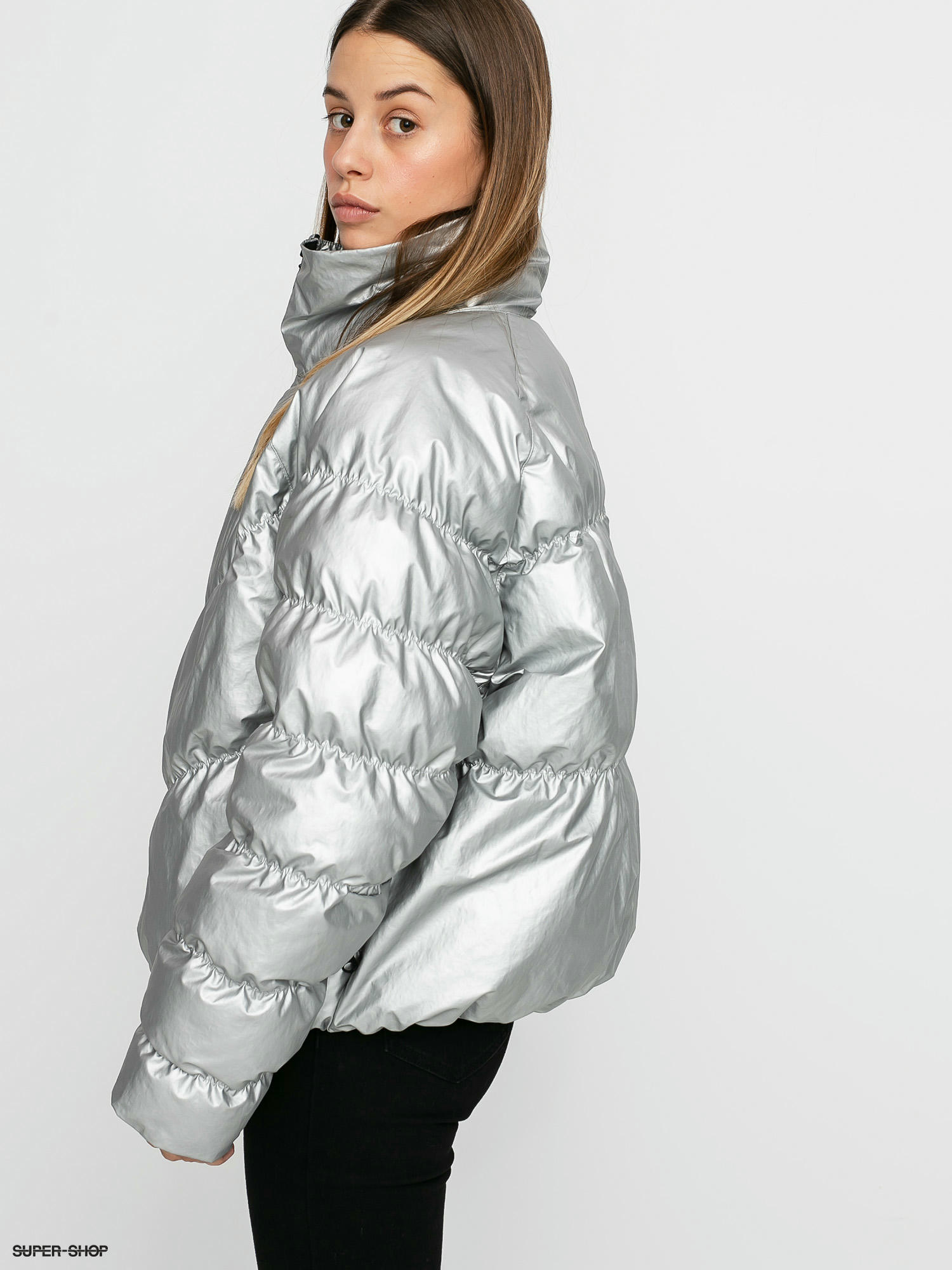 Nike silver puffer discount jacket