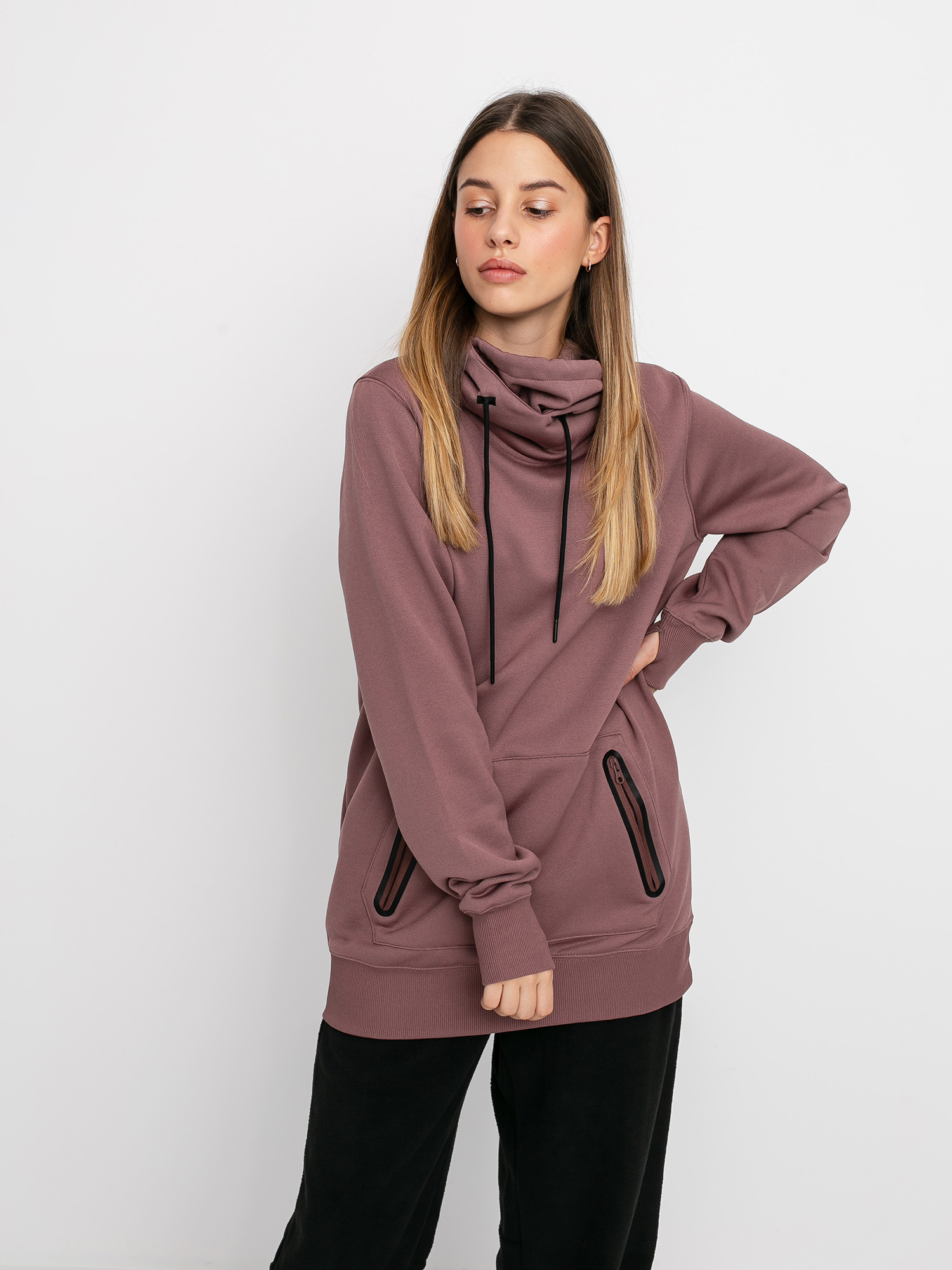 Womens Volcom Spring Shred HD Active sweatshirt (rose wood)