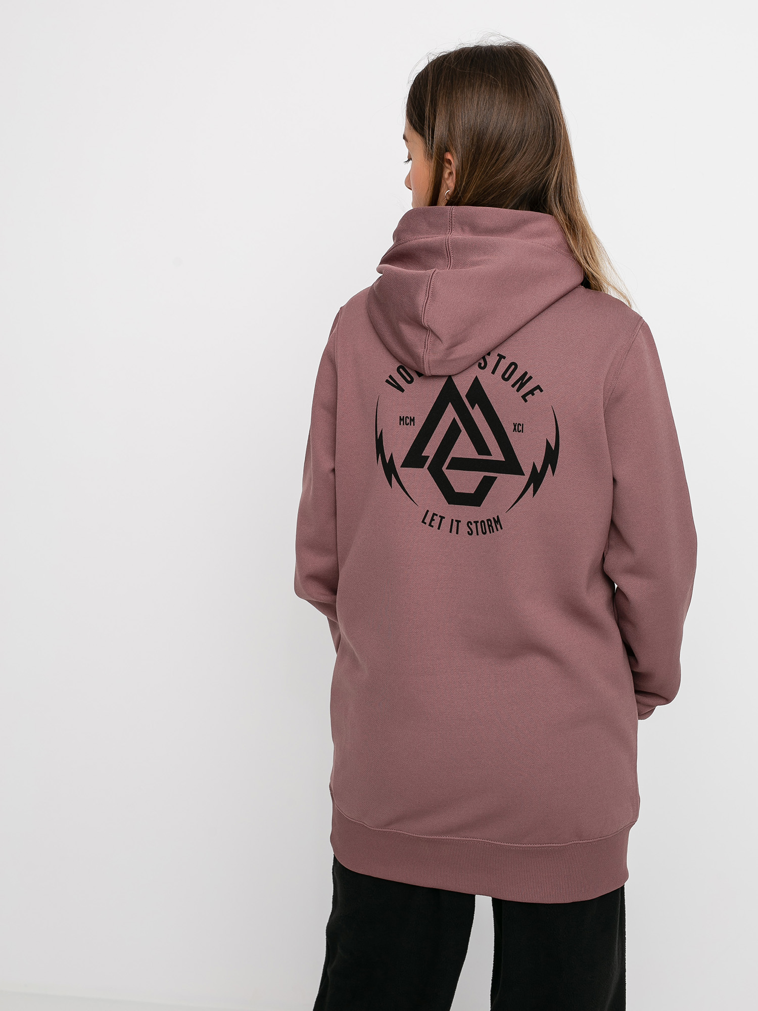 Womens Volcom Spring Shred HD Active sweatshirt (rose wood)