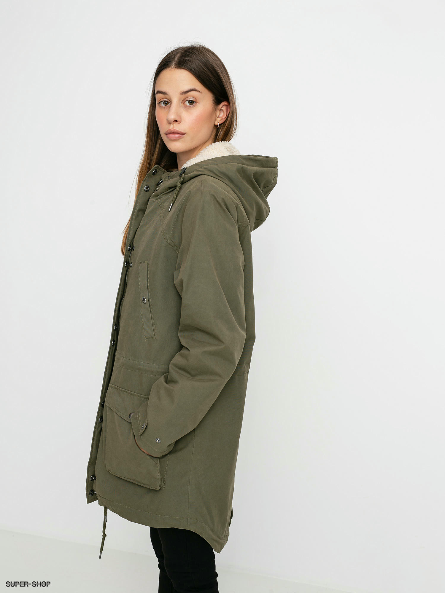 Volcom Walk On By 5k Parka Jacket Wmn Olive