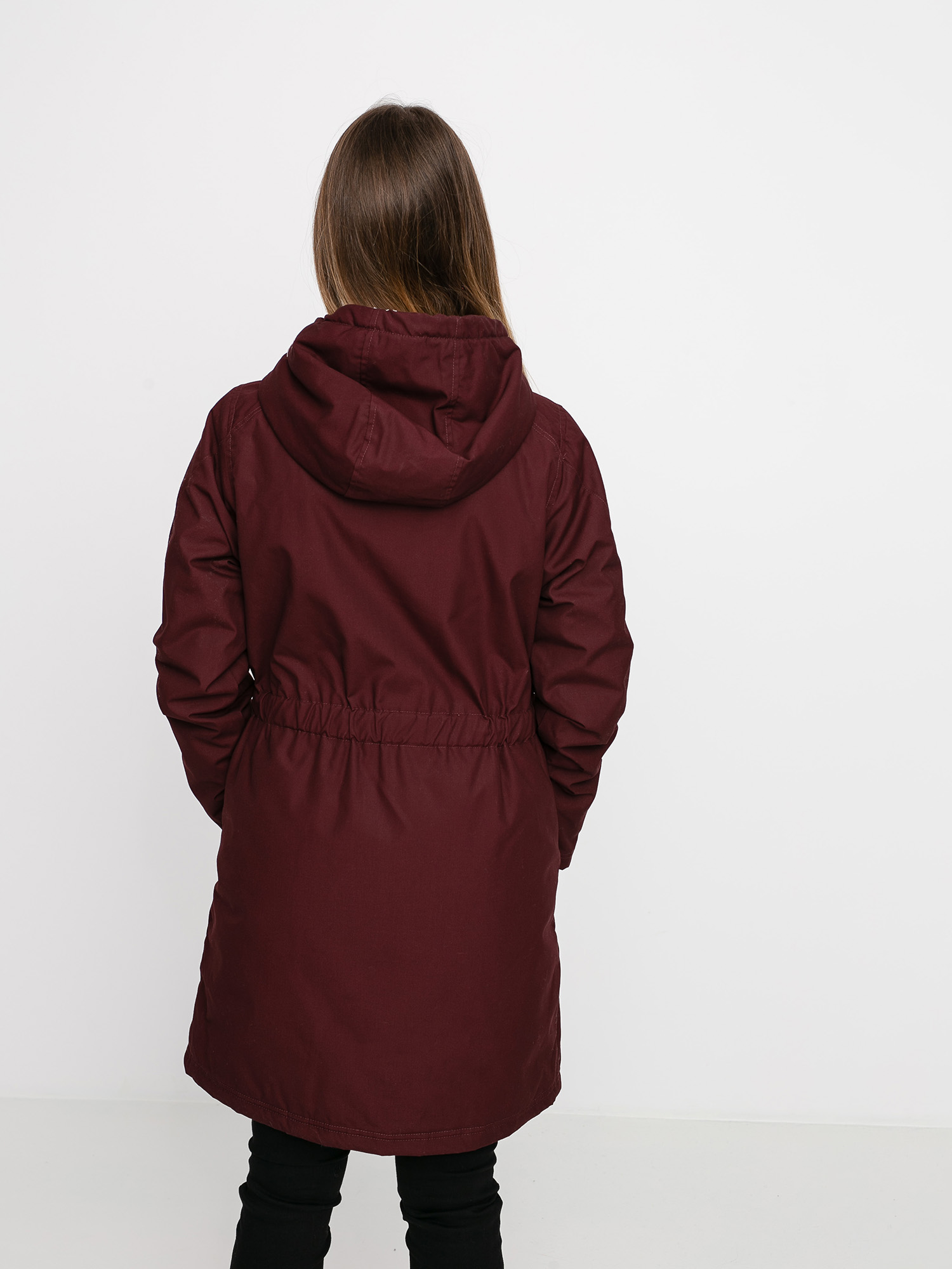 wine parka coat