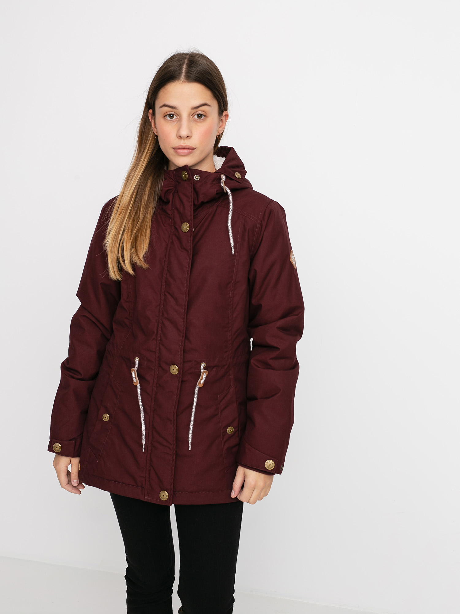 wine parka coat