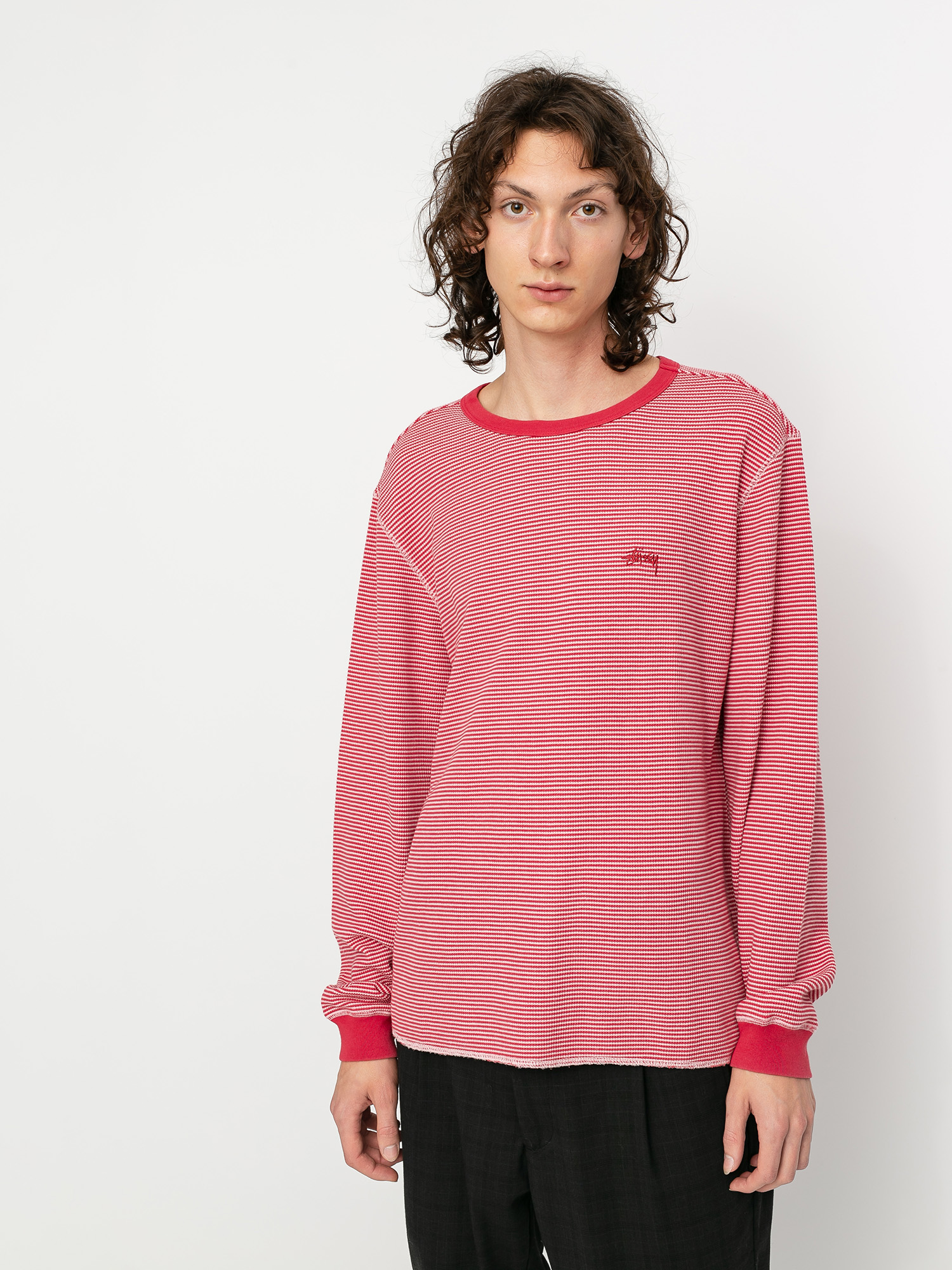 Stussy O'Dyed Thermal Longsleeve - grey (rose)