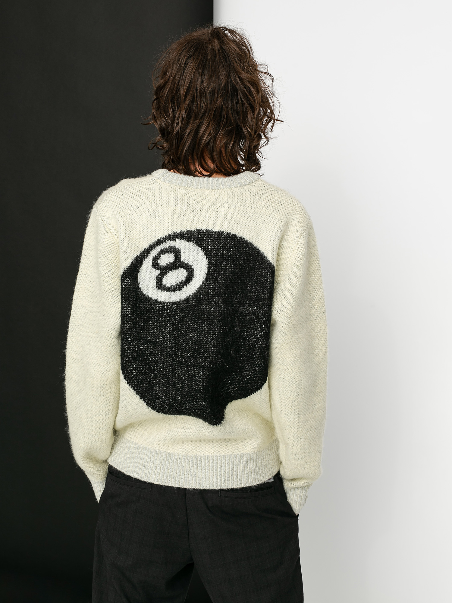 Stussy 8 Ball Heavy Brushed Mohair Pulli (cream)