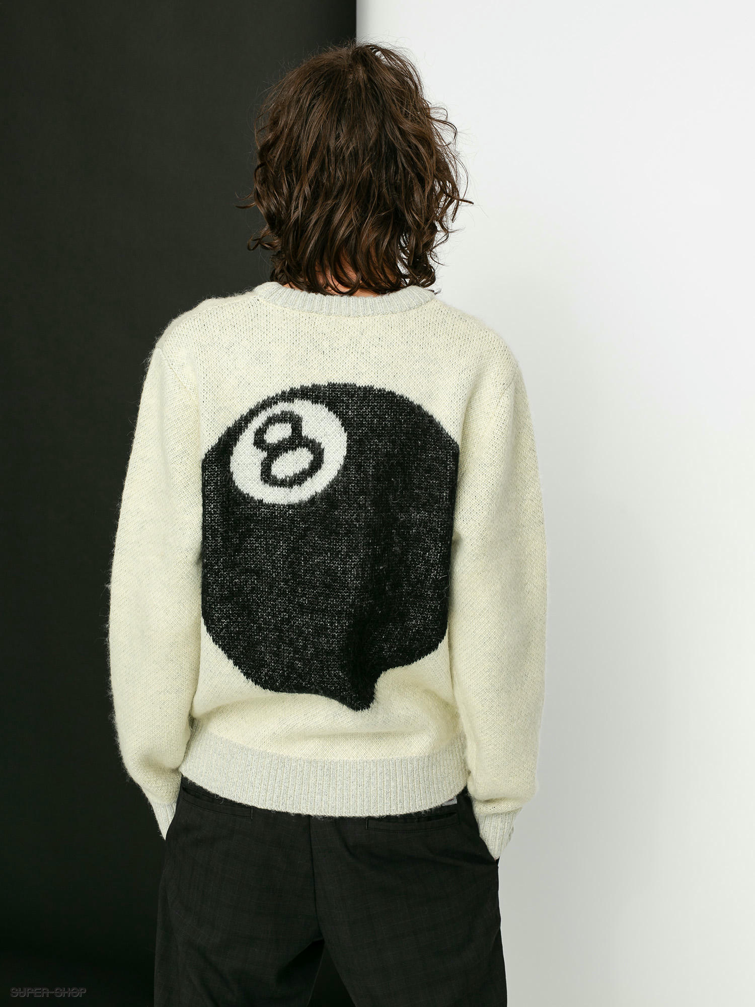 Stussy 8 Ball Heavy Brushed Mohair Sweater (cream)
