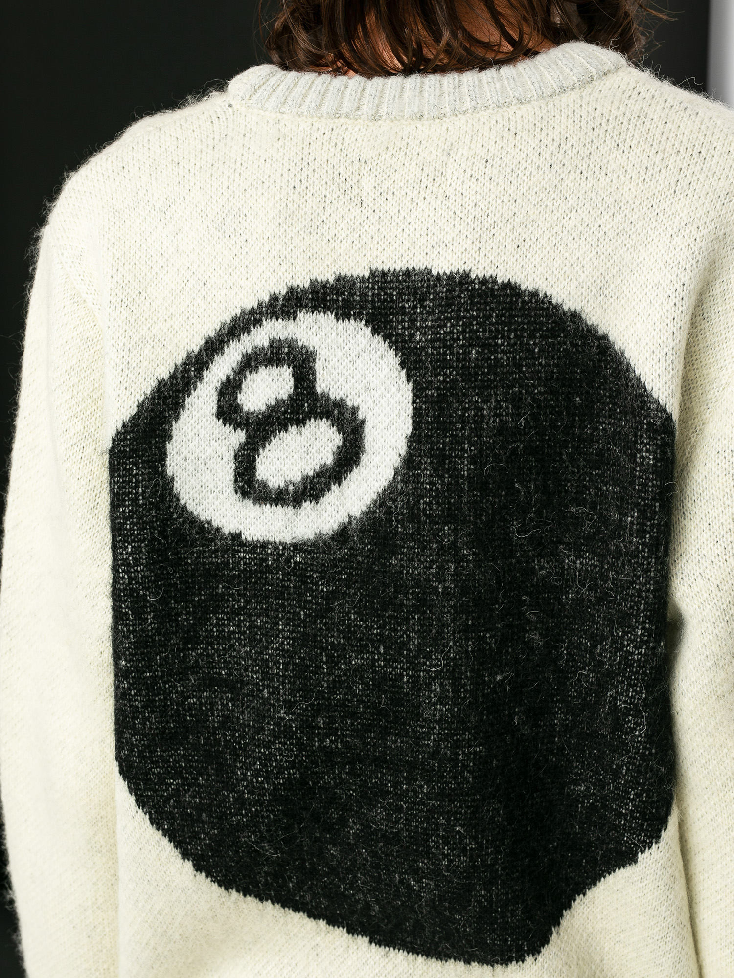 Stussy 8 Ball Heavy Brushed Mohair Sweater (cream)