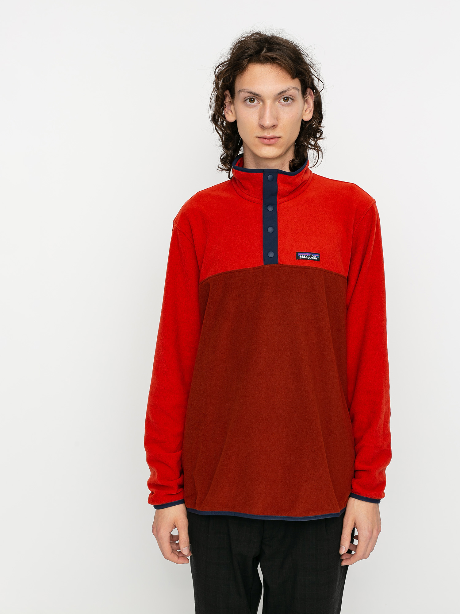 Mens Patagonia Micro D Snap T Fleece  (barn red)