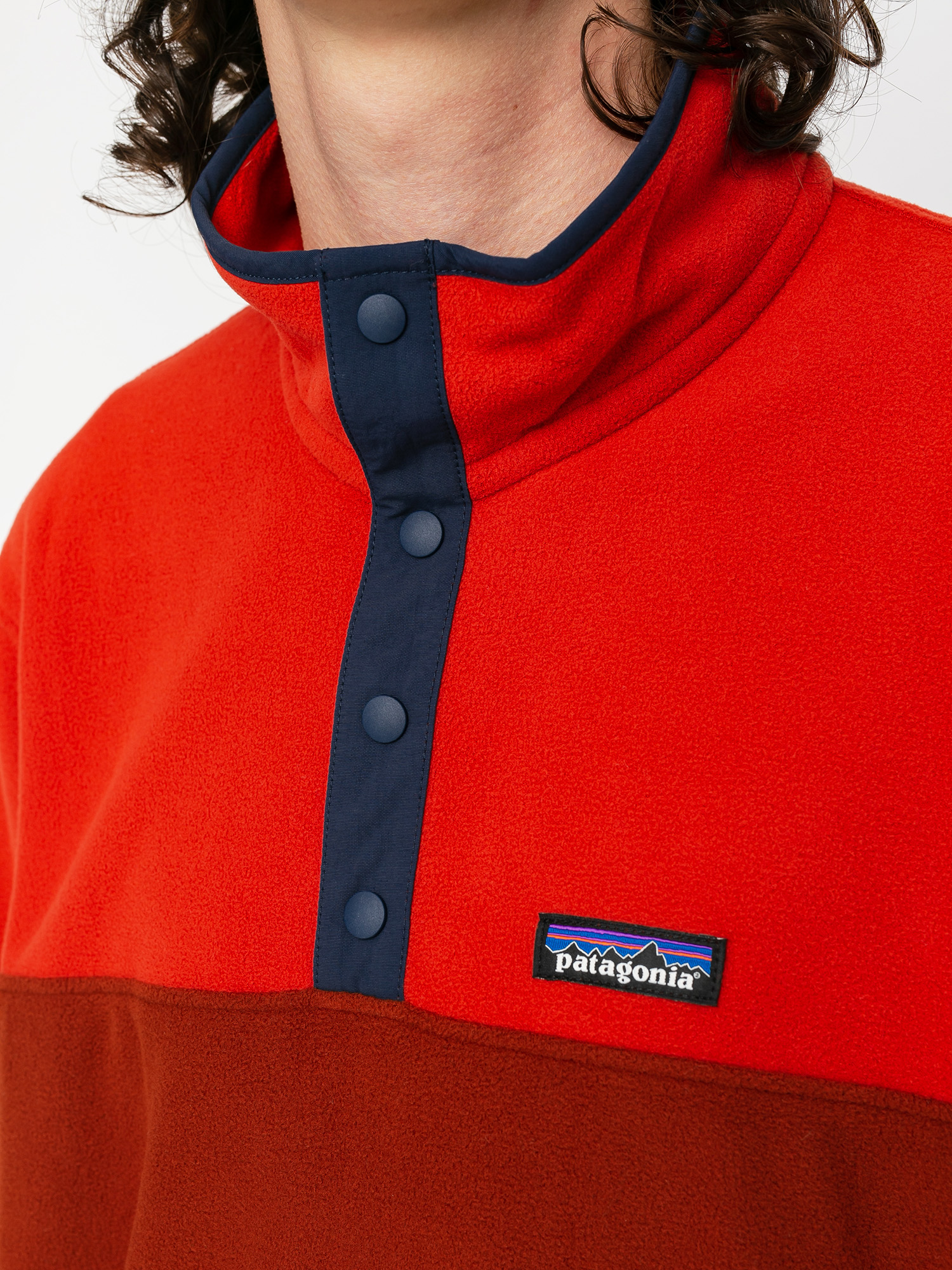 Mens Patagonia Micro D Snap T Fleece  (barn red)