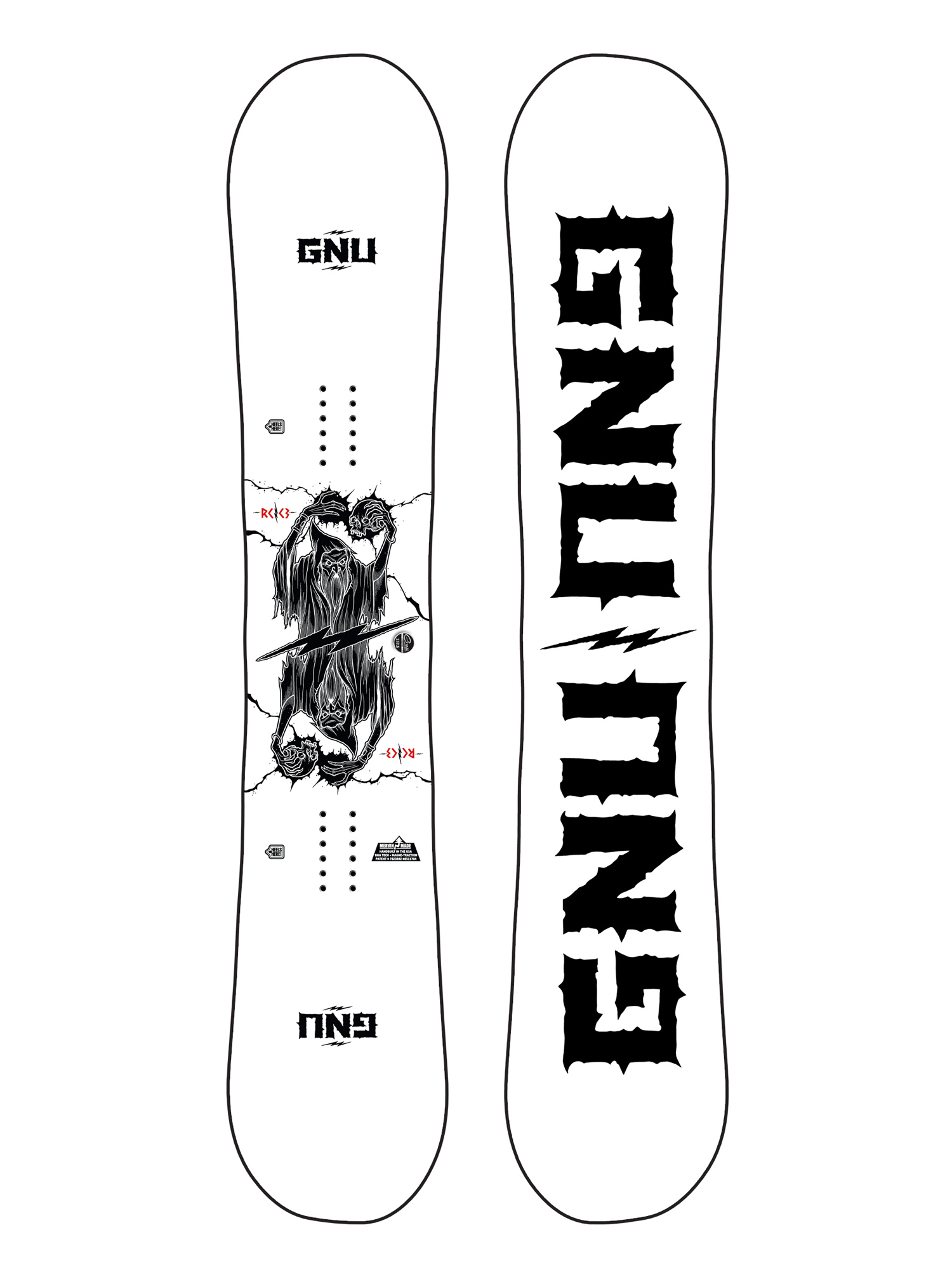 Mens Gnu RC C3 Snowboard (white/black)