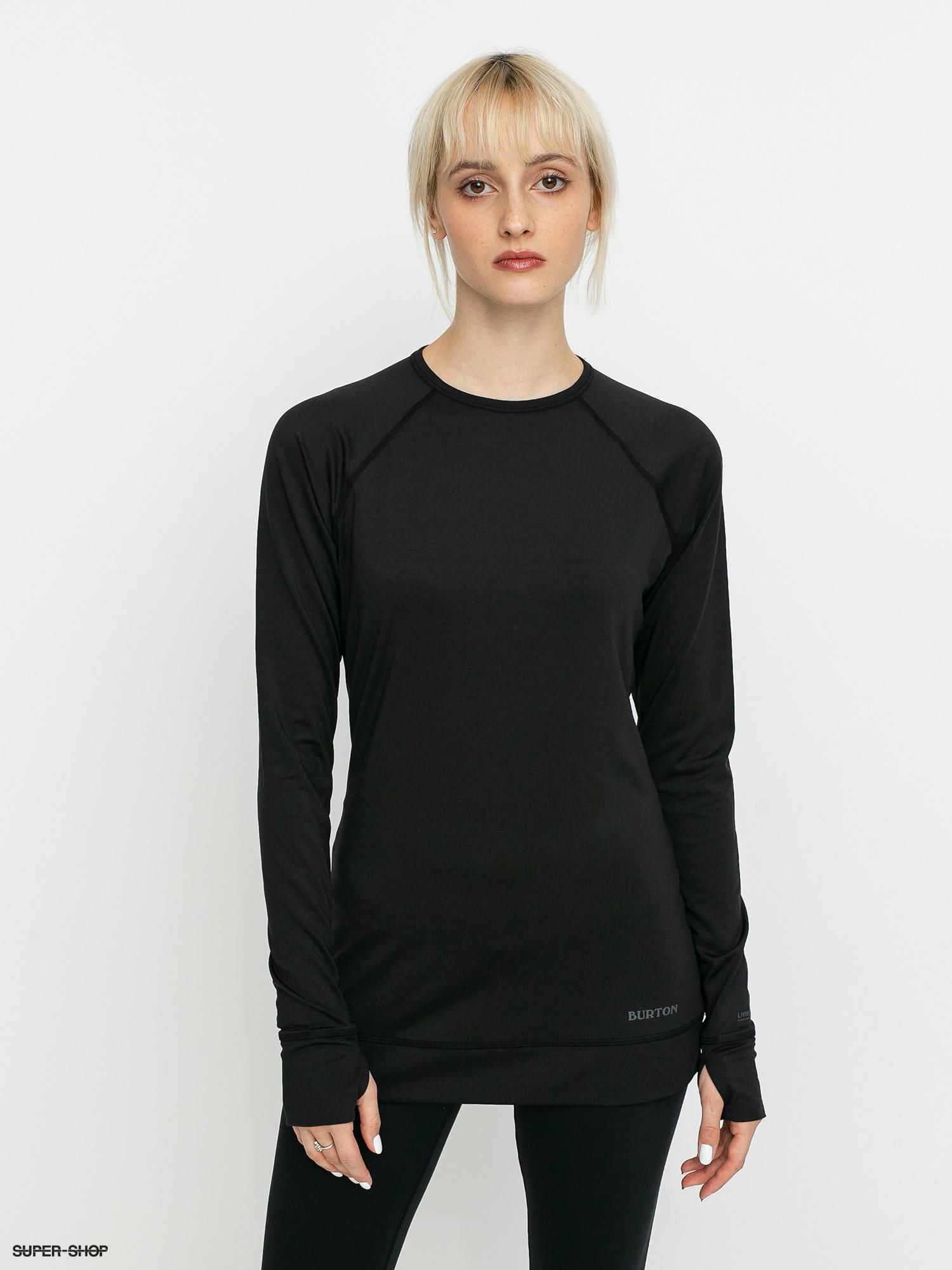 Womens Burton Lightweight X Base Layer Crew Active longsleeve true black