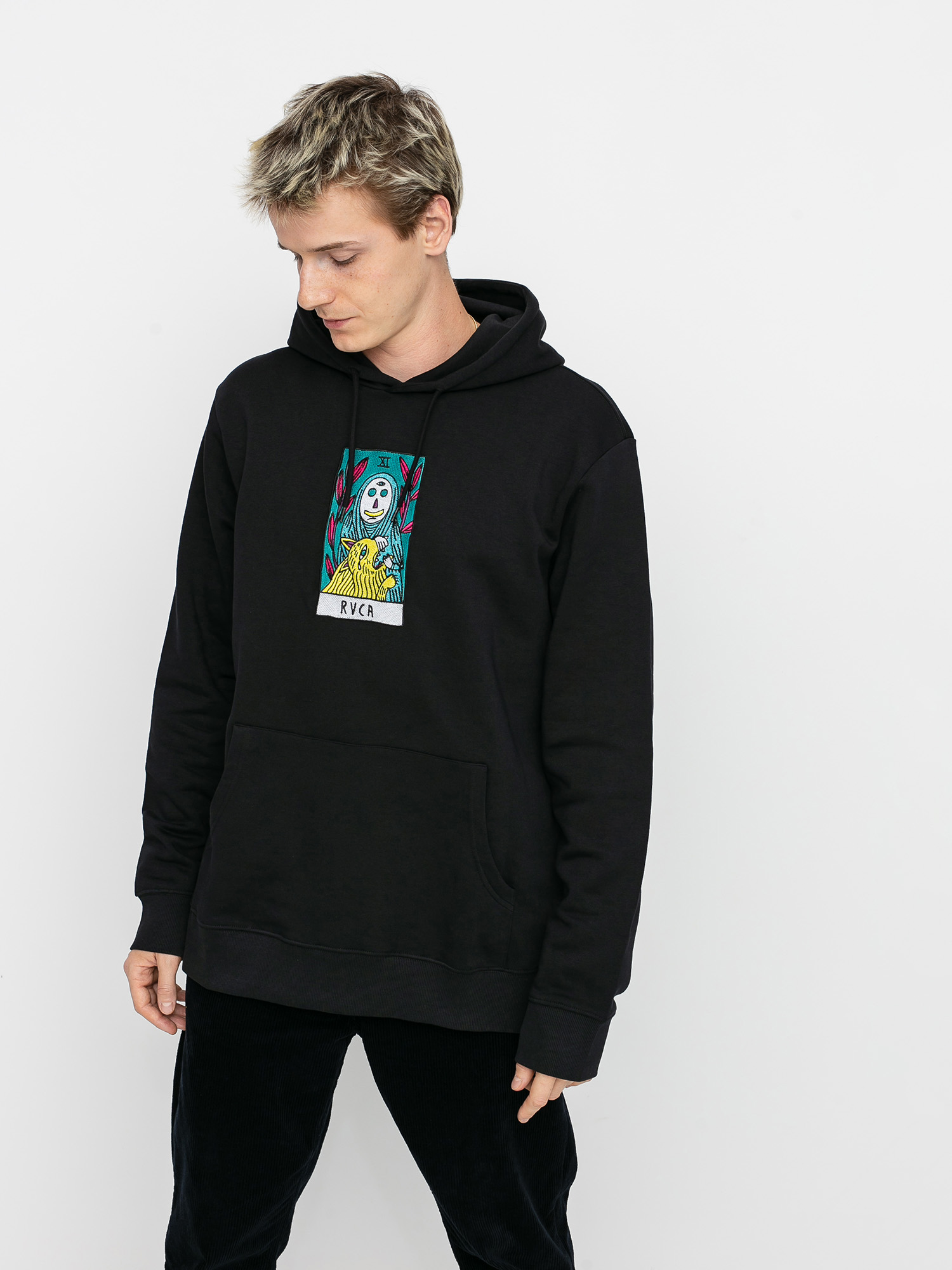 rvca hoodie black