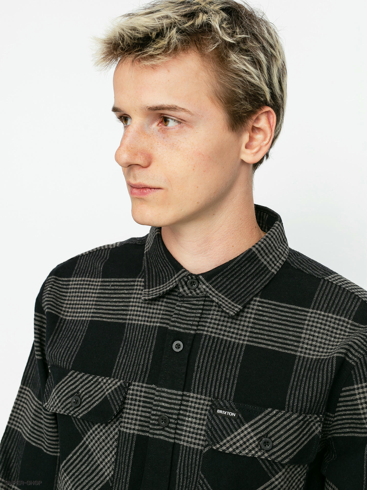 Brixton Bowery Flannel Ls Shirt (black/steel)