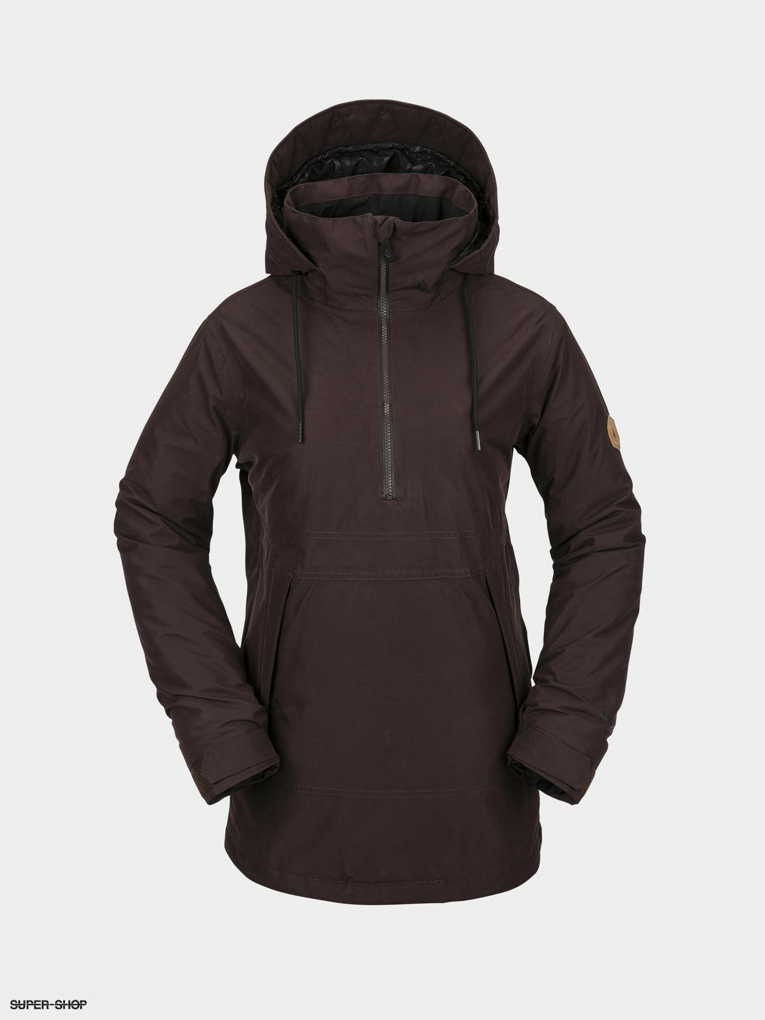 black pullover snowboard jacket