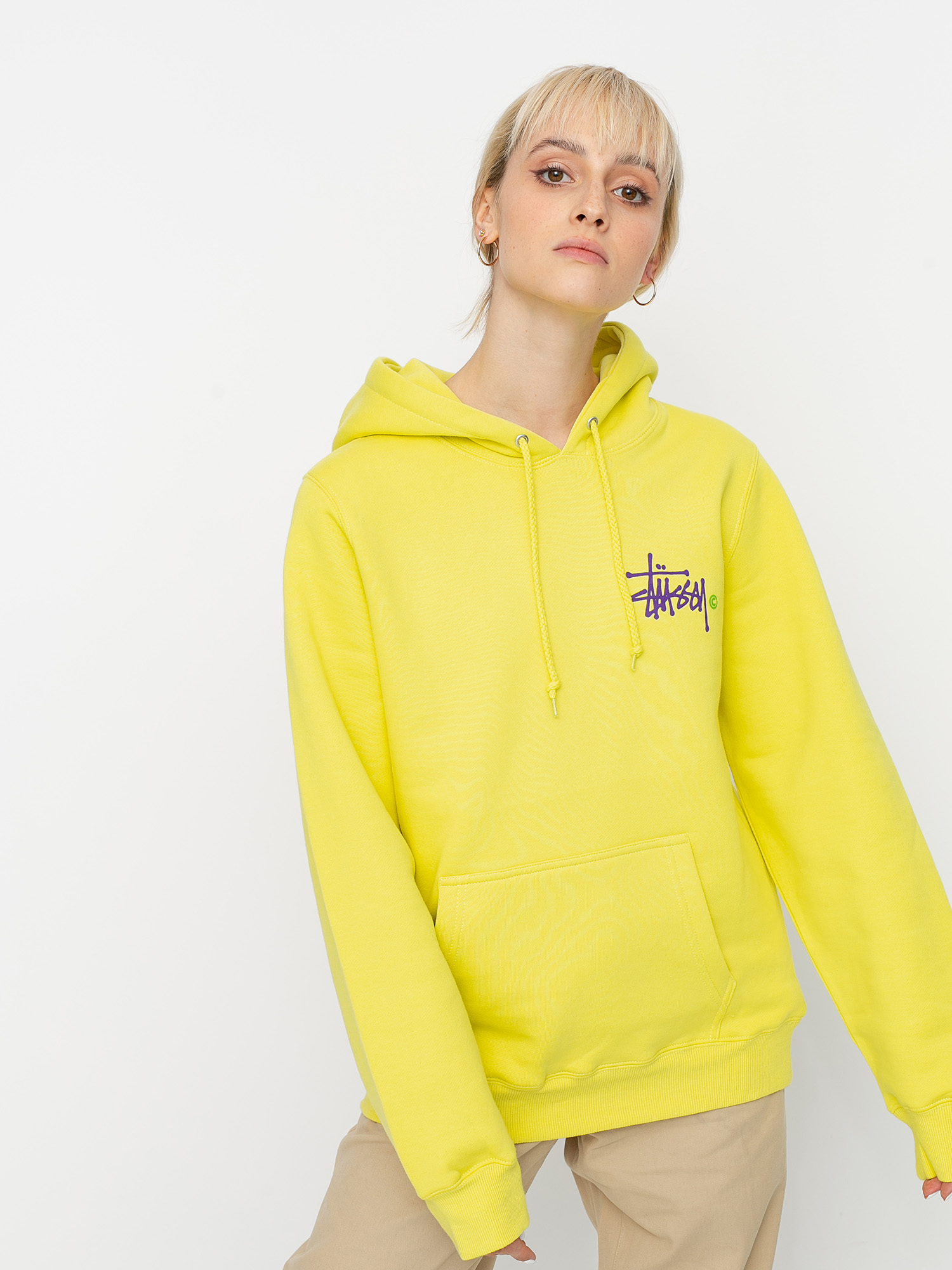 Stussy Basic Logo HD Hoodie Wmn (lemon)