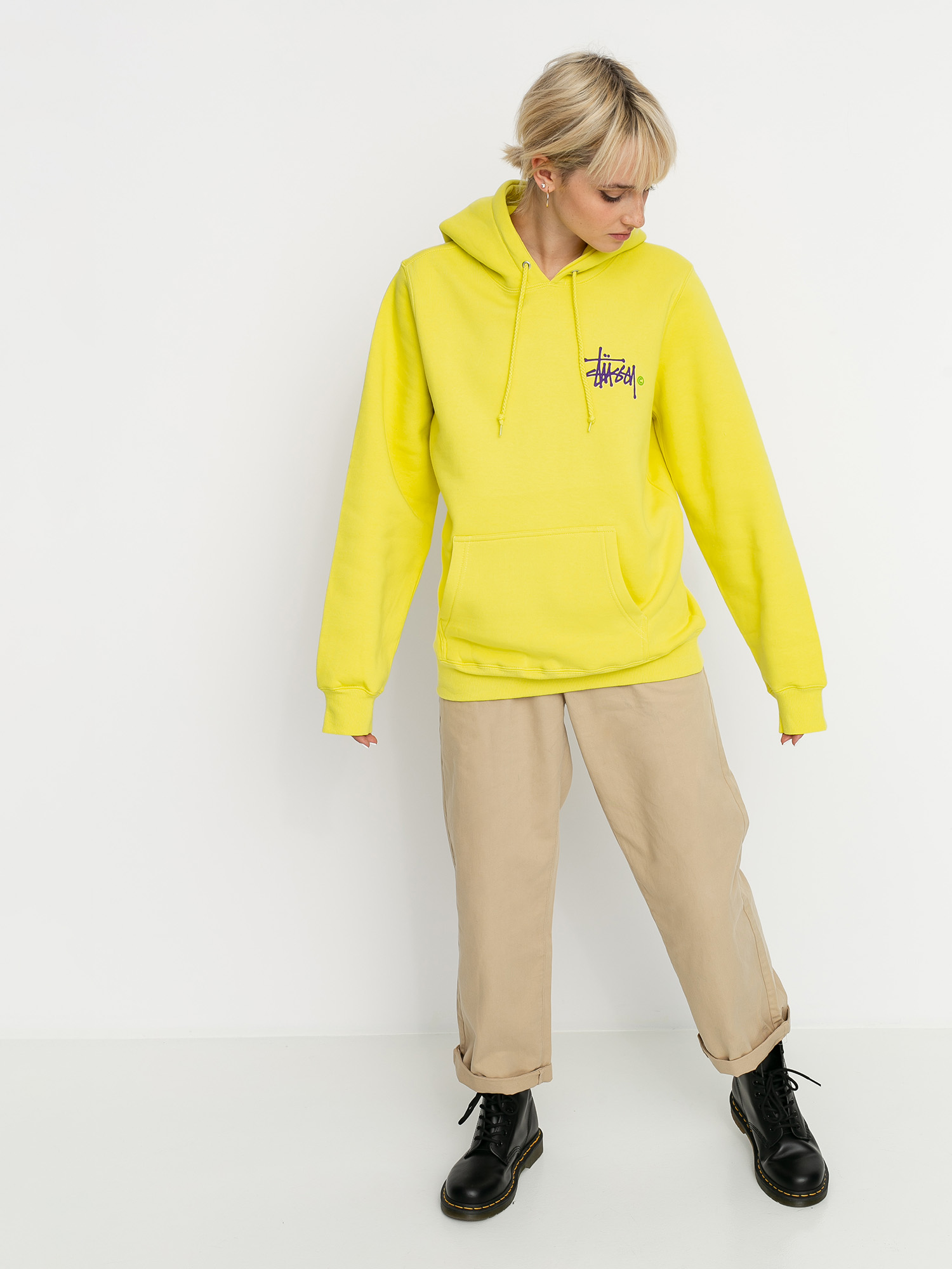 Stussy Basic Logo HD Hoodie Wmn (lemon)
