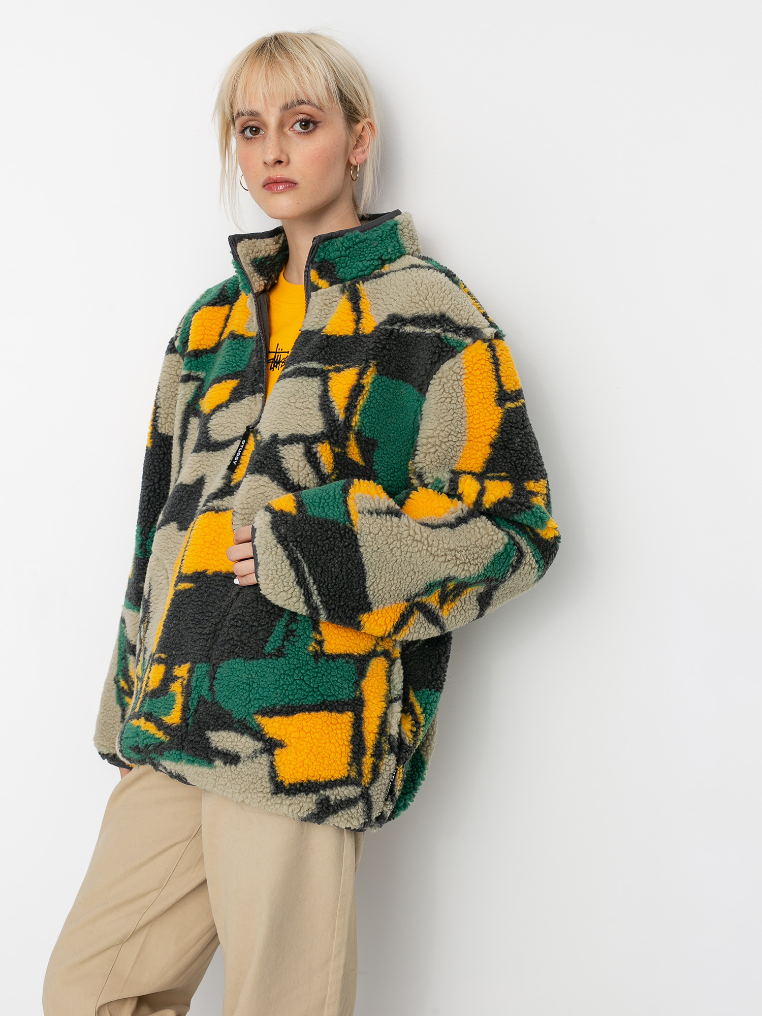 Womens Stussy Block Sherpa Fleece (multi)