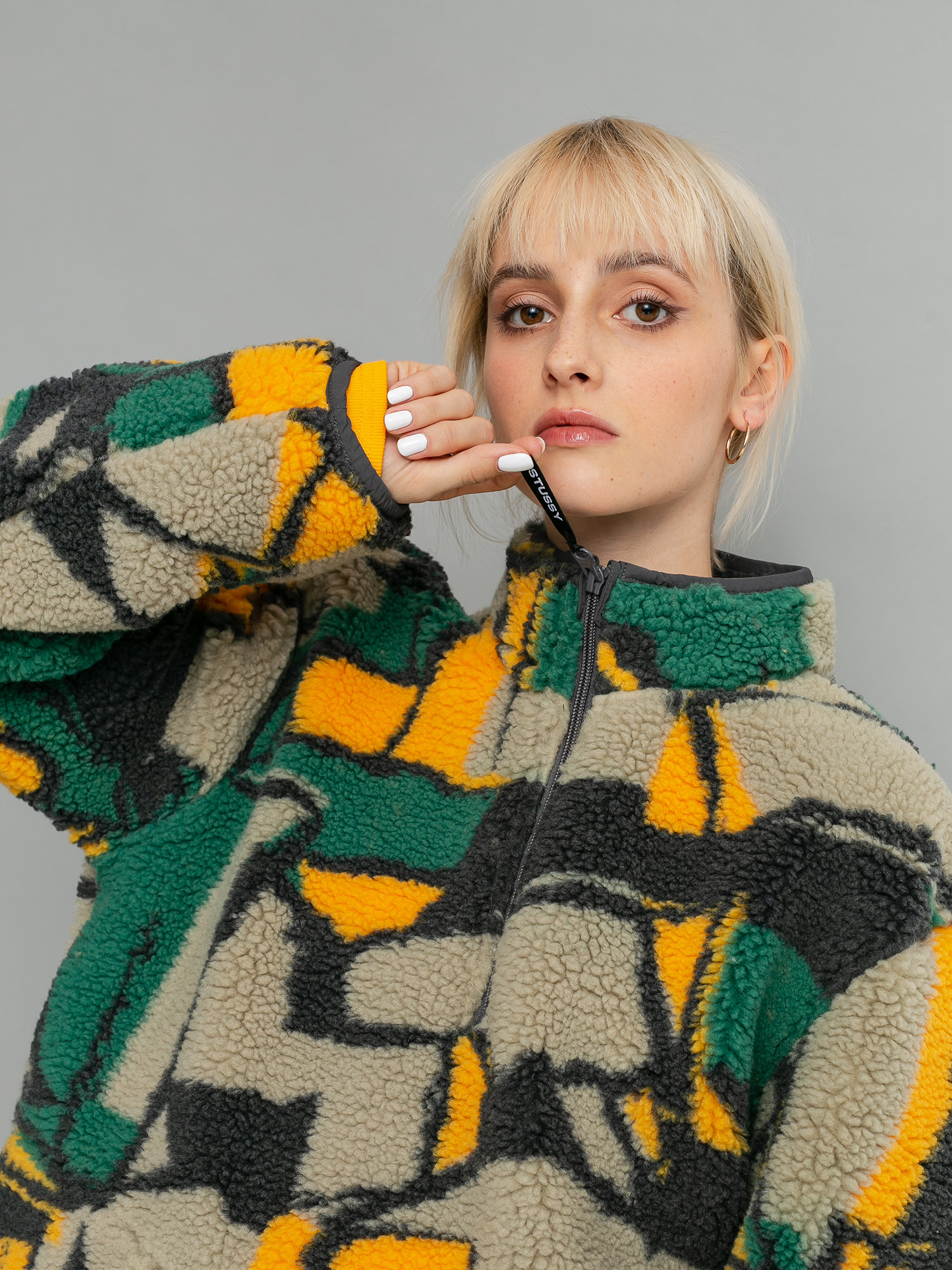 Womens Stussy Block Sherpa Fleece (multi)