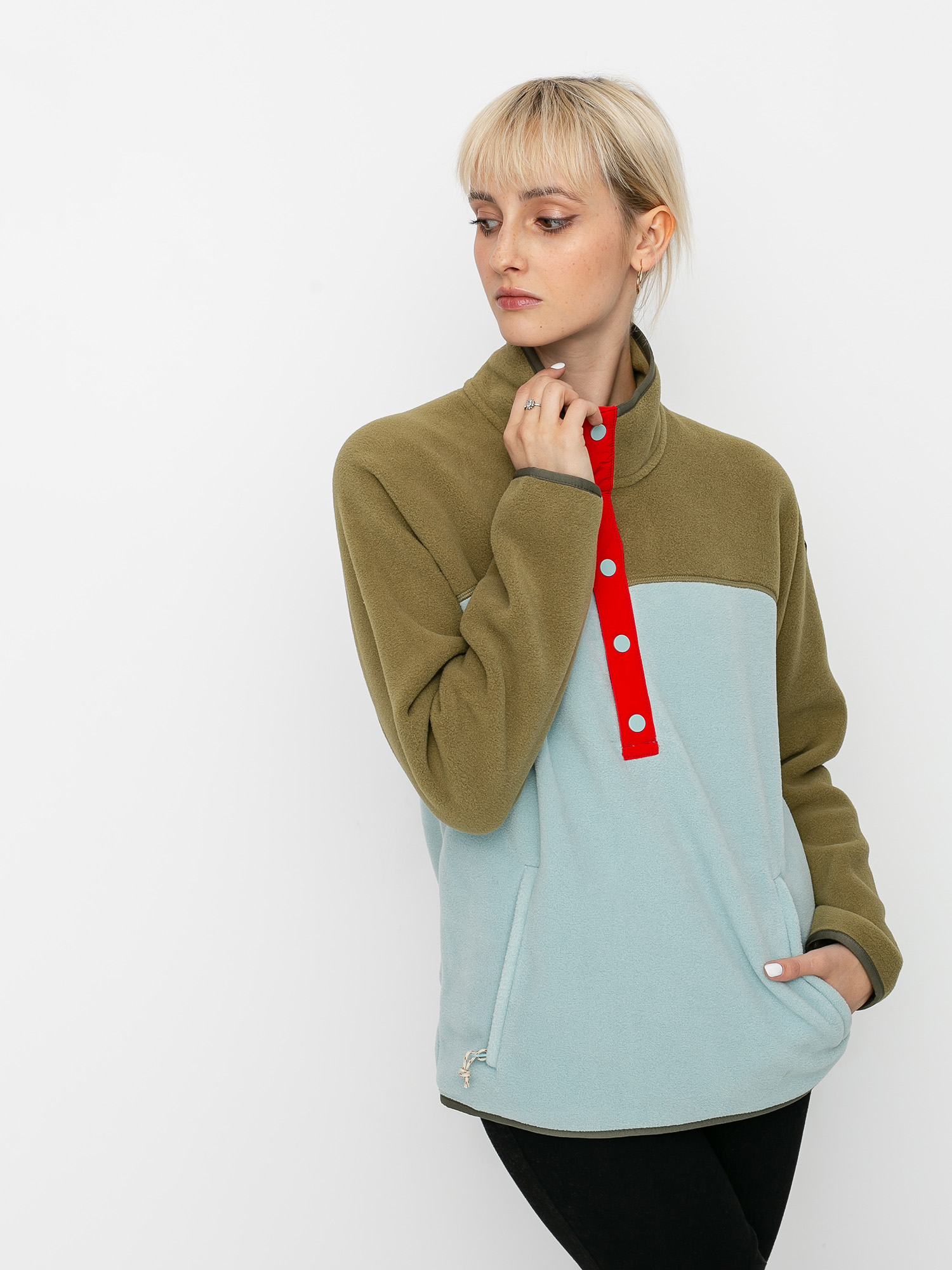 Womens Burton Hearth HD Active sweatshirt (martini olive/ether blue)