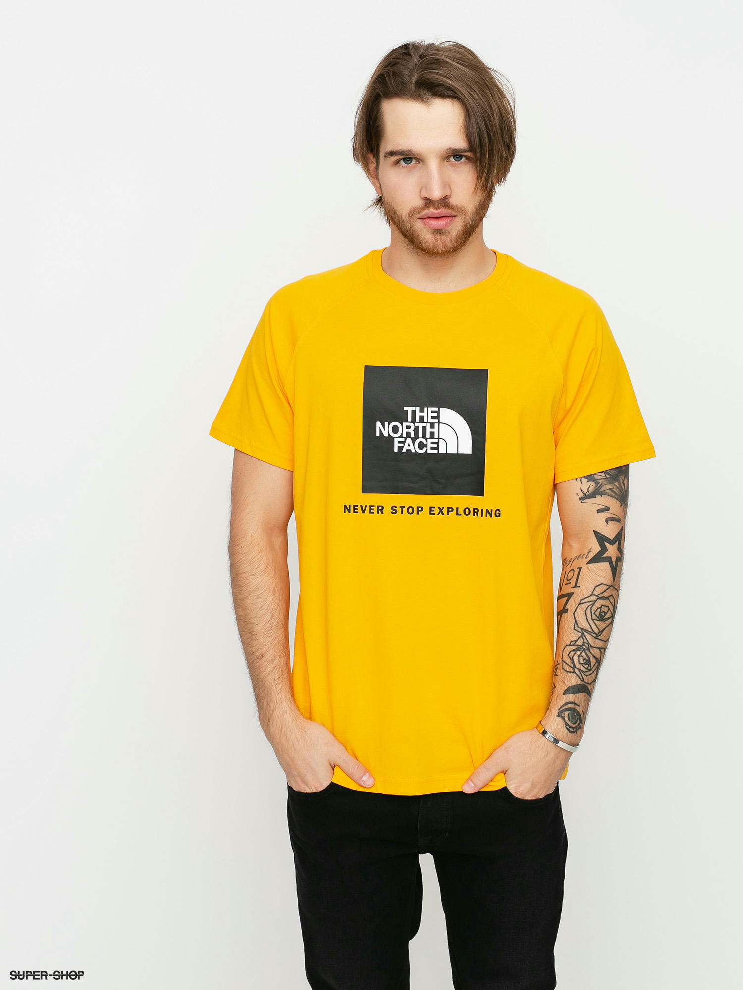 north face yellow top