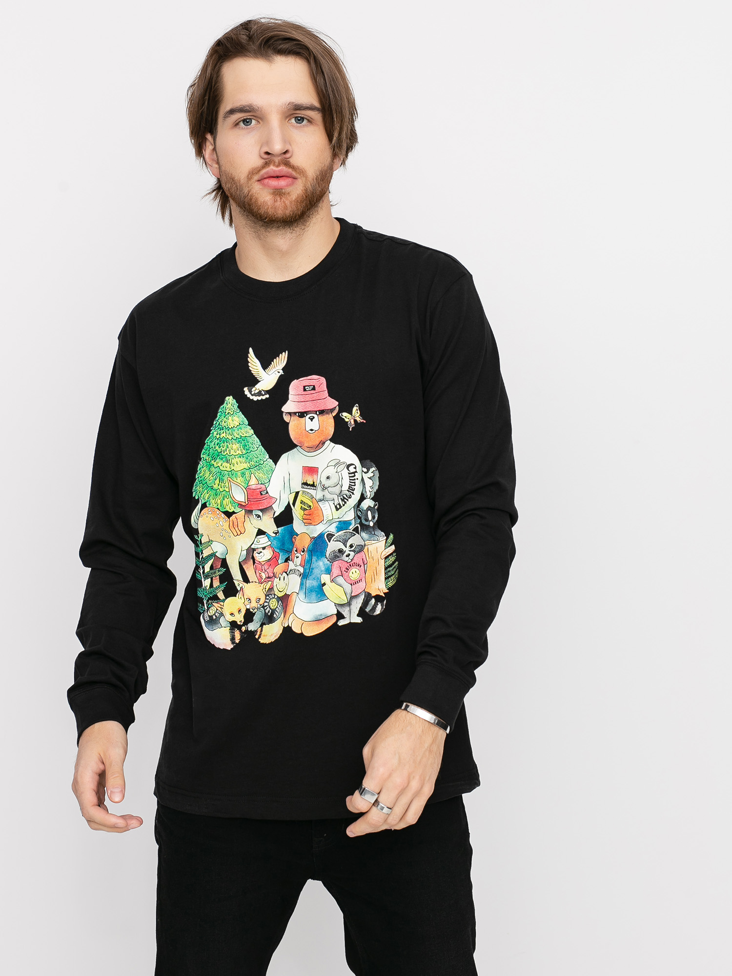 L'Appartement DEUXIEME CLASSE - 新品タグ付き【CHINATOWN MARKET/】Crew Sweat Chinatown Market Smiley Friends Longsleeve - black (black)