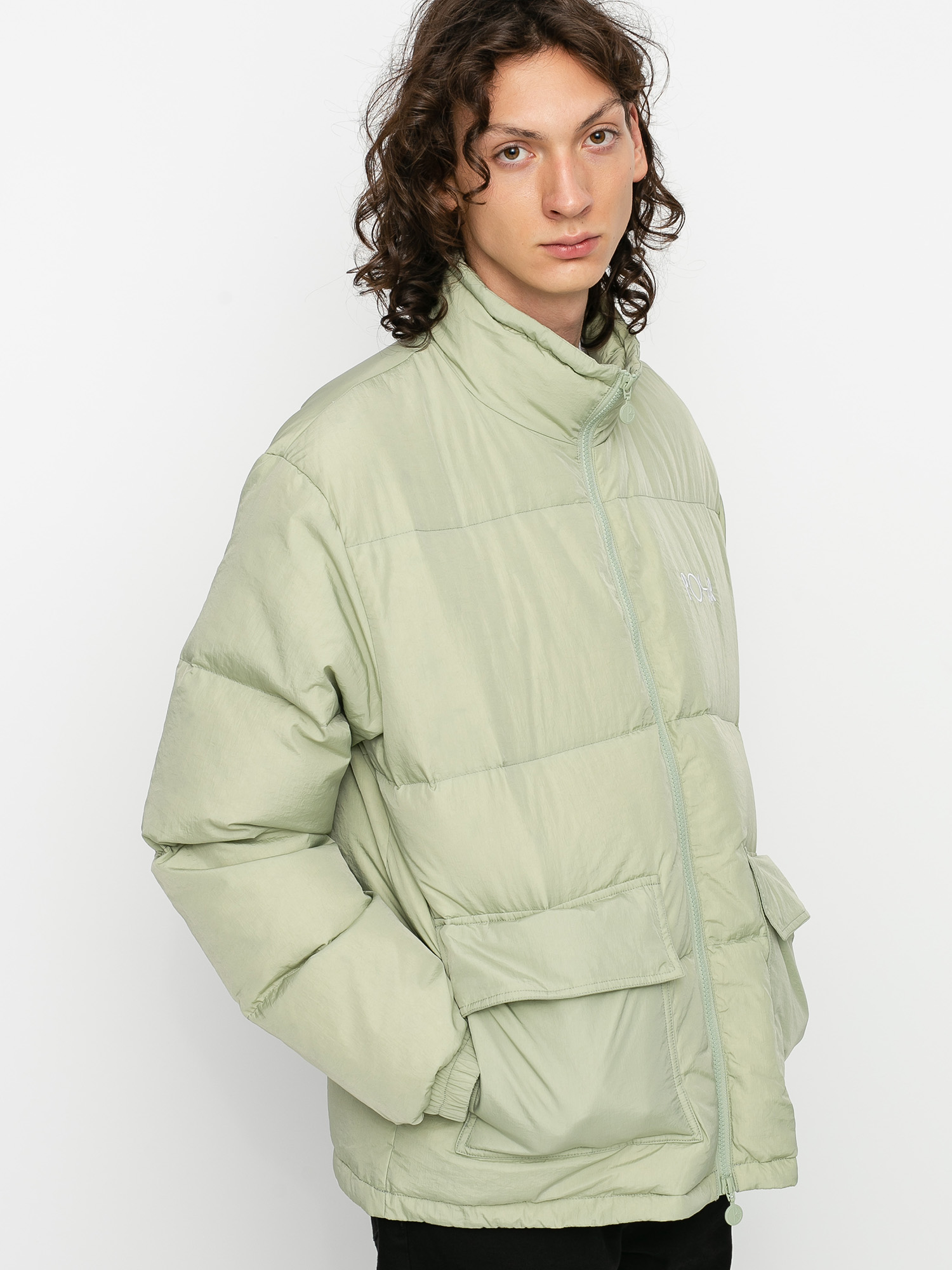 weekday high neck padded jacket with drawstring