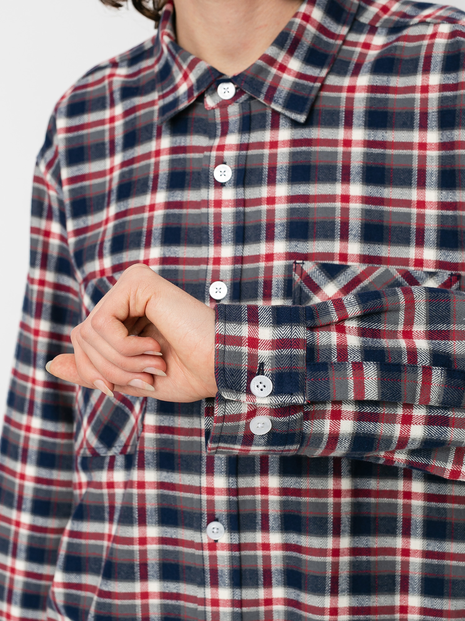 Polar Skate Flannel Shirt (navy/red)