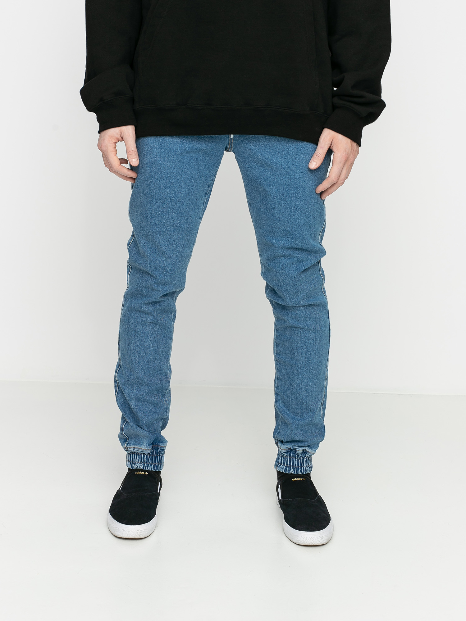 light blue jean joggers