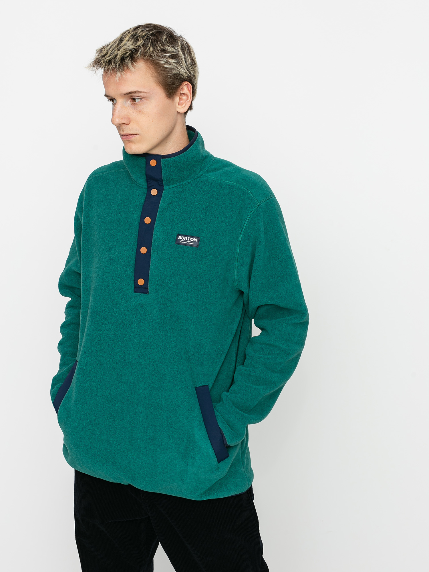 Mens Burton Hearth Pullover Fleece (antique green)