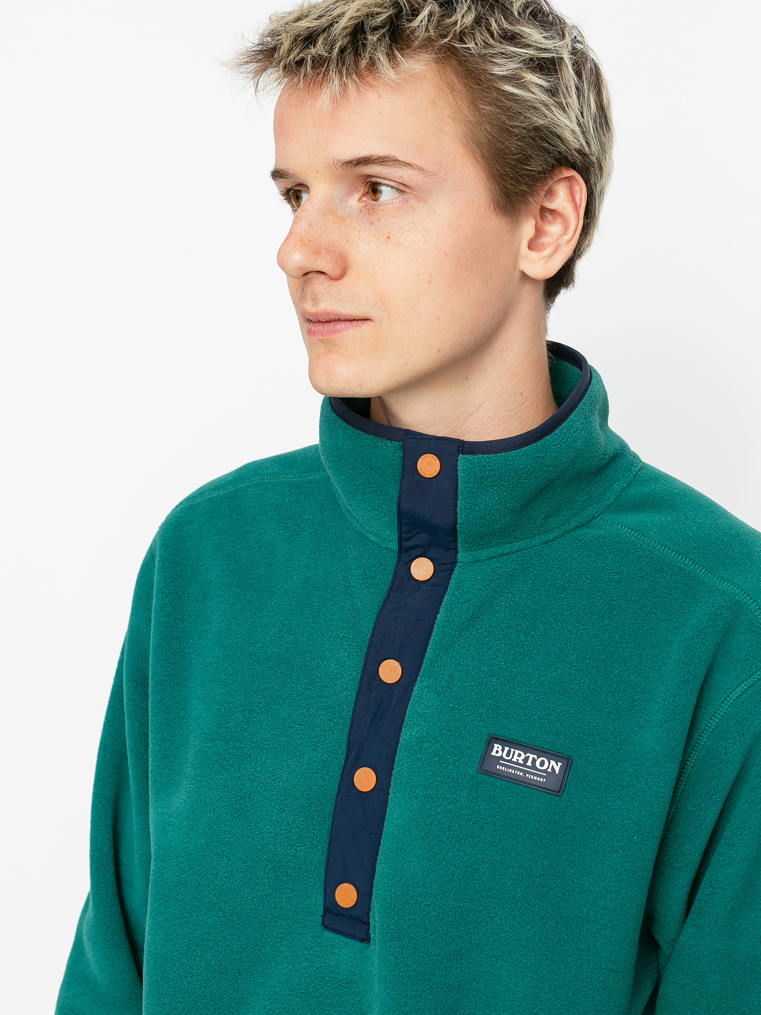 Mens Burton Hearth Pullover Fleece (antique green)