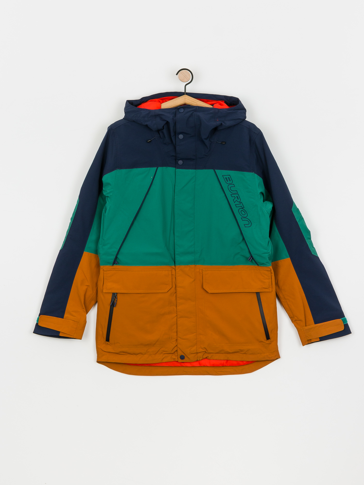 Mens Burton Breach Insulated Snowboard jacket (dress blue/antique green/true penny)