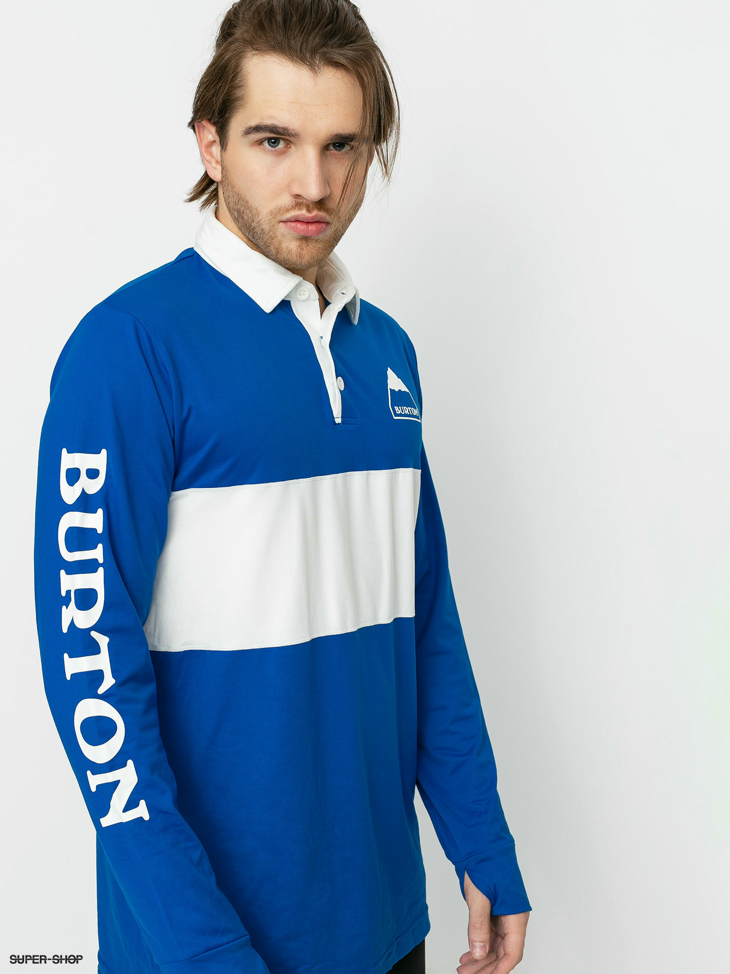 Mens Burton Midweight Rugby Active longsleeve lapis blue stout white