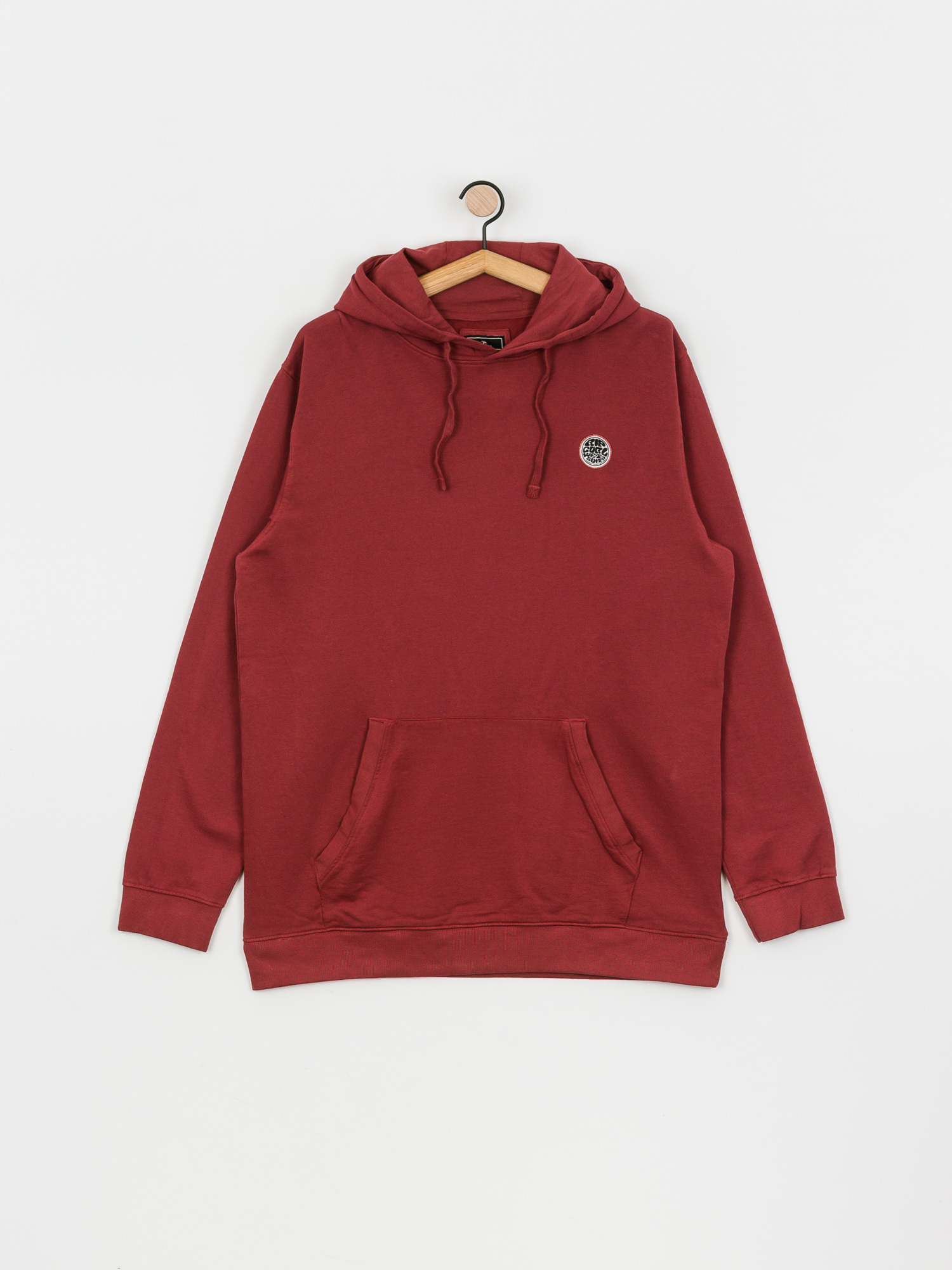 washed red sweatshirt