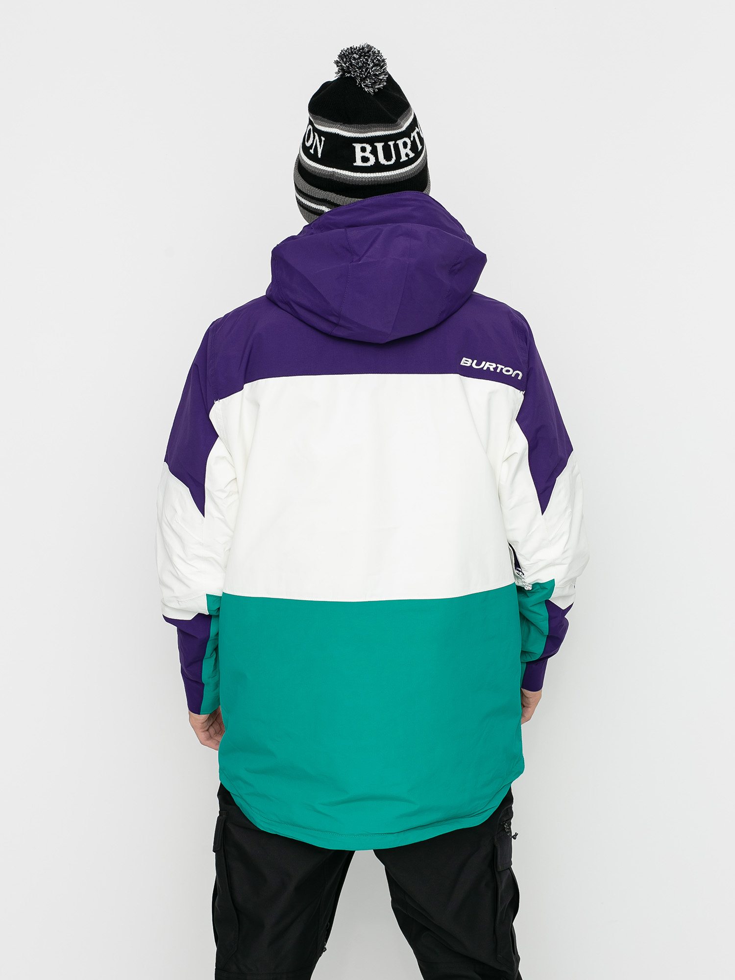 Mens Burton Breach Insulated Snowboard jacket (parachute purple/stout white/dynasty green)
