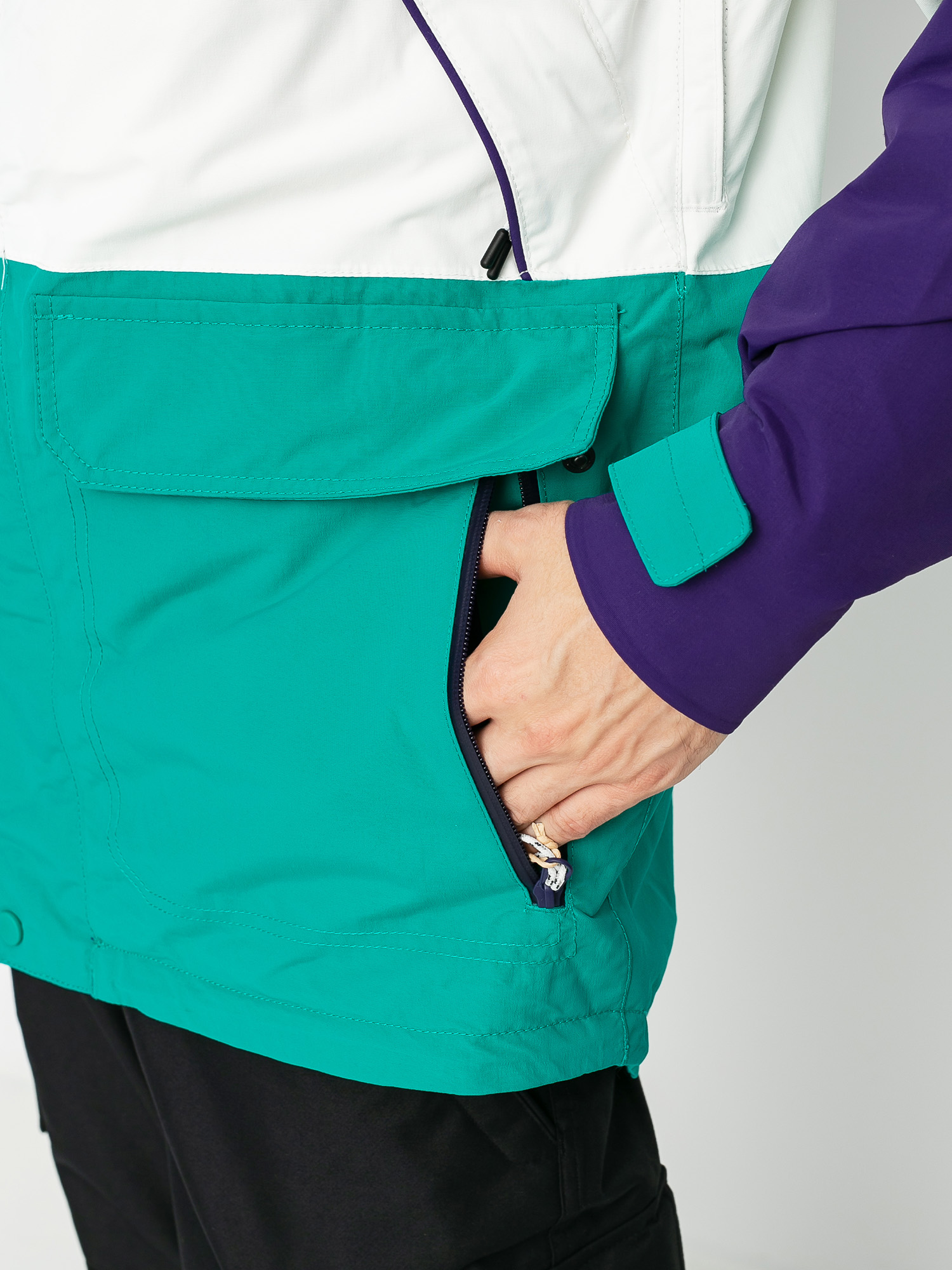 Mens Burton Breach Insulated Snowboard jacket (parachute purple/stout white/dynasty green)