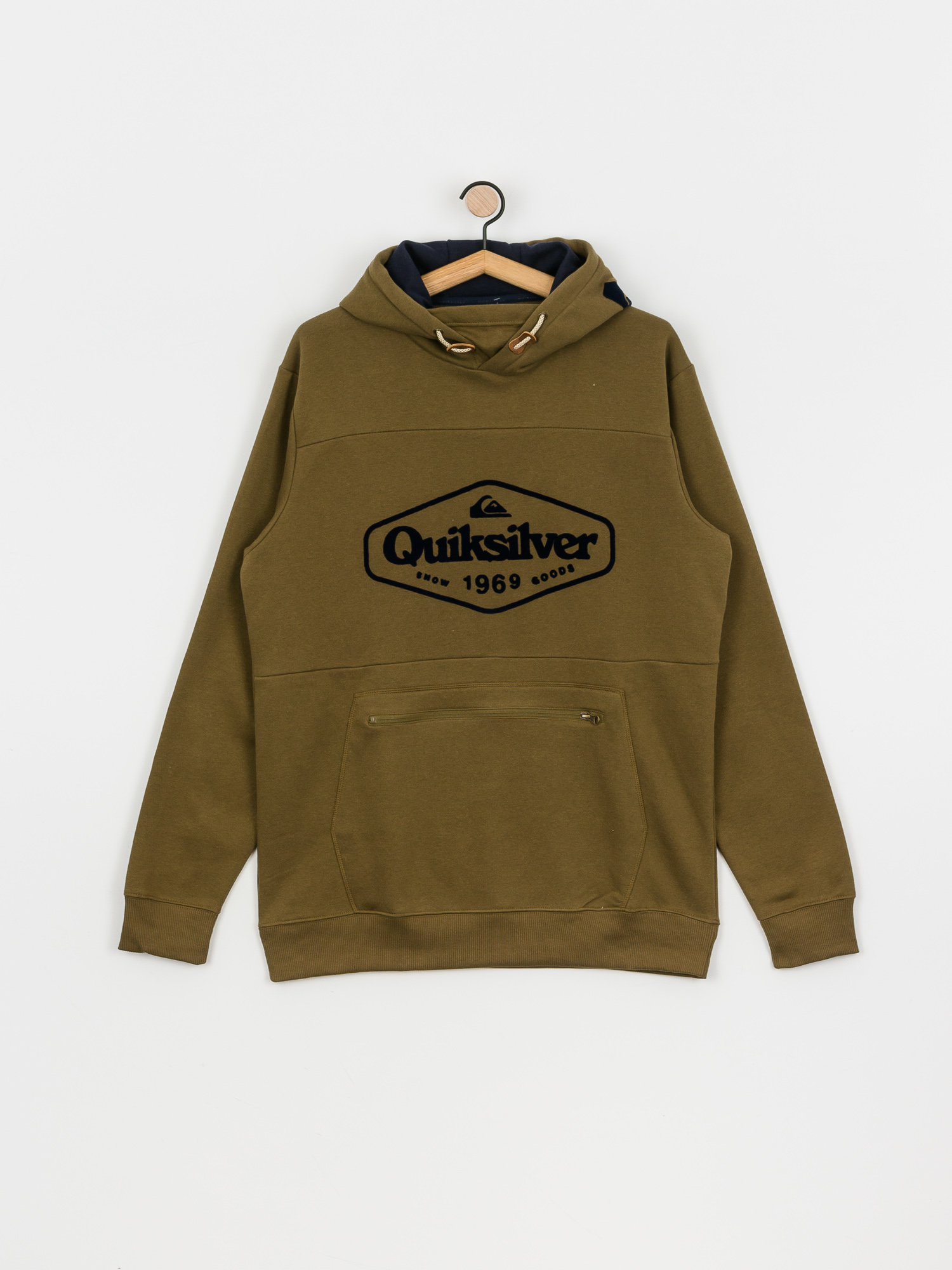 Mens Quiksilver Big Logo Tech HD Active sweatshirt (military olive)