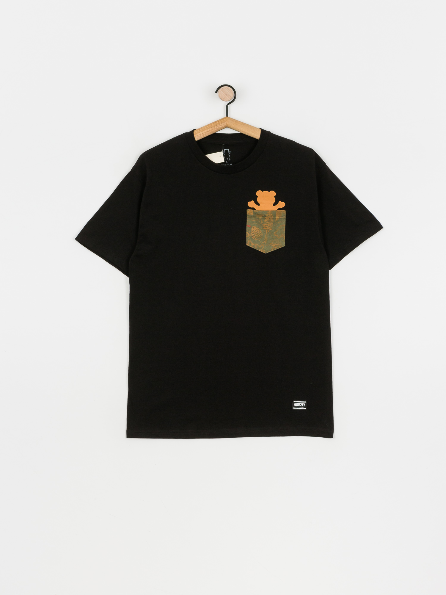 Grizzly Griptape Foliage Pocket Bear T-shirt (black)