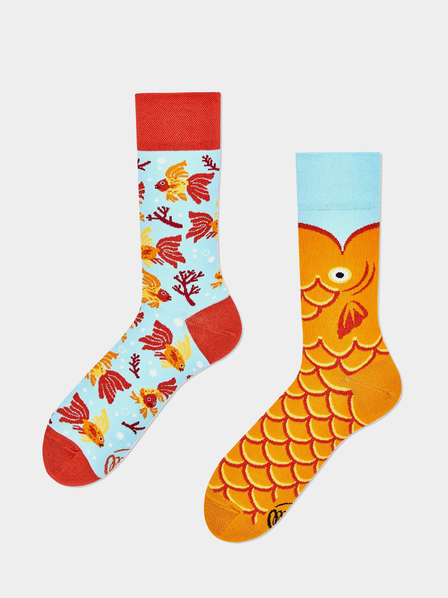 Many Mornings The Wish Fish Socks (light blue/gold)