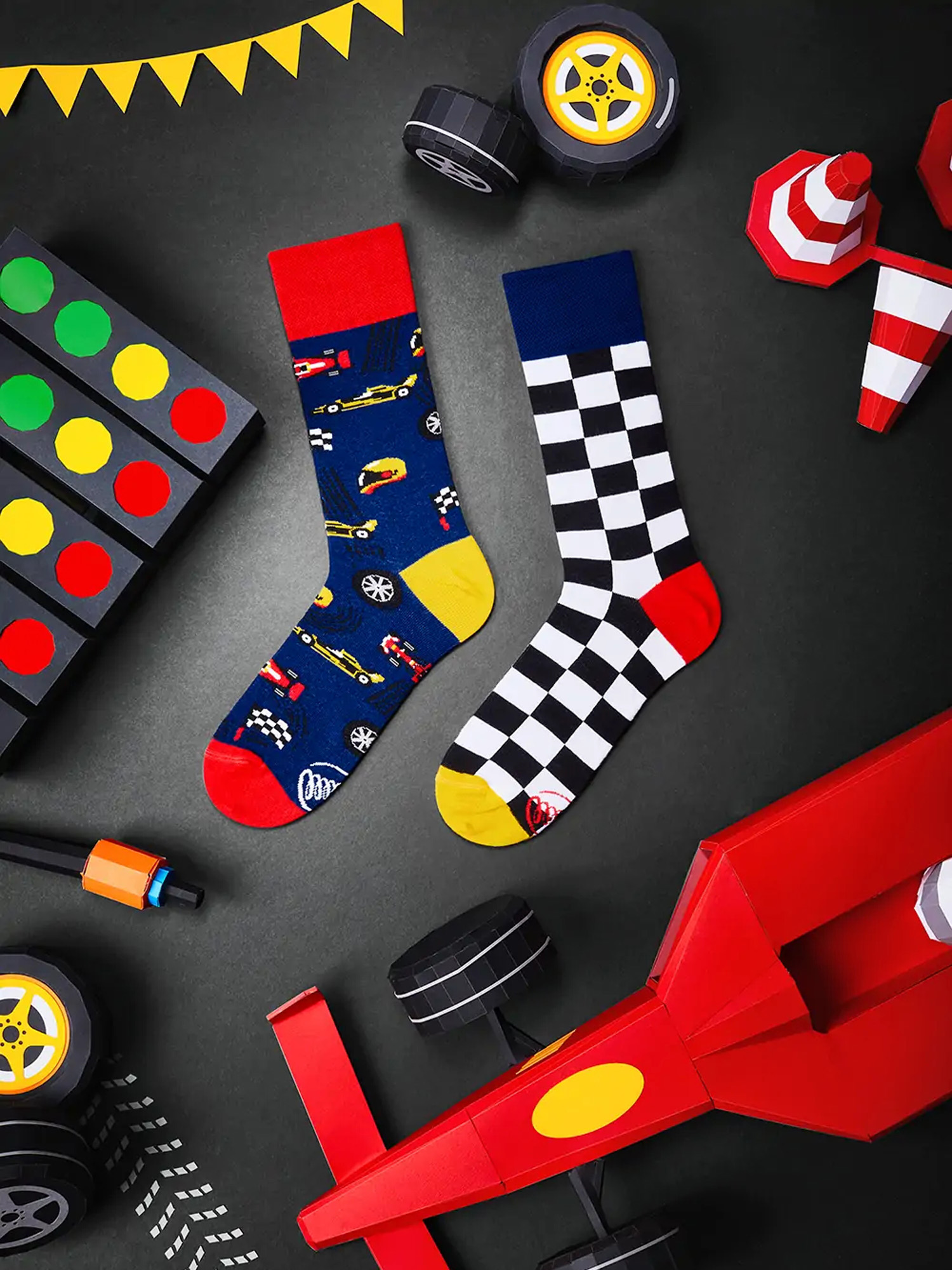 Many Mornings Formula Racing Socks (navy/black/white)