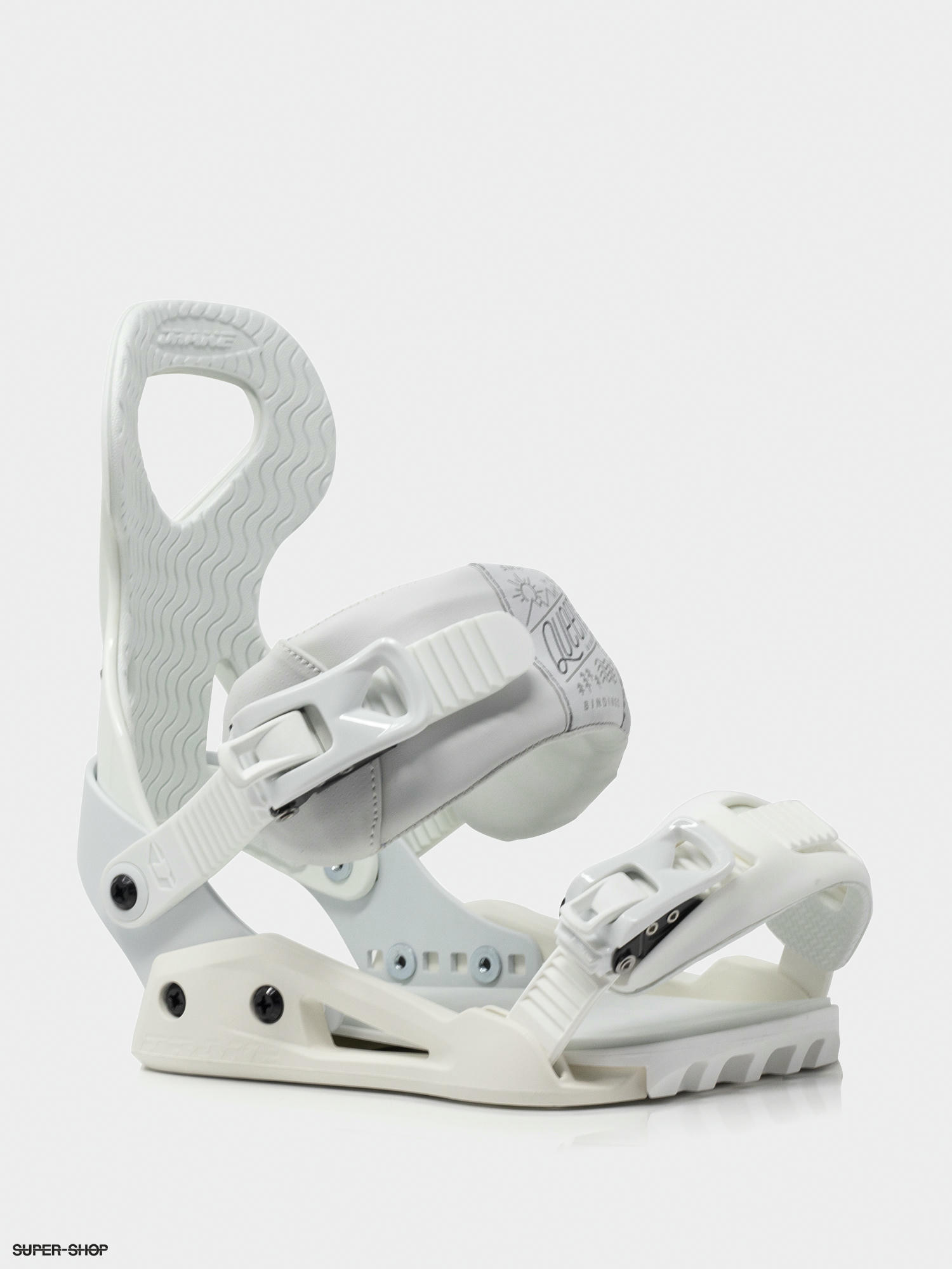 white snowboard bindings