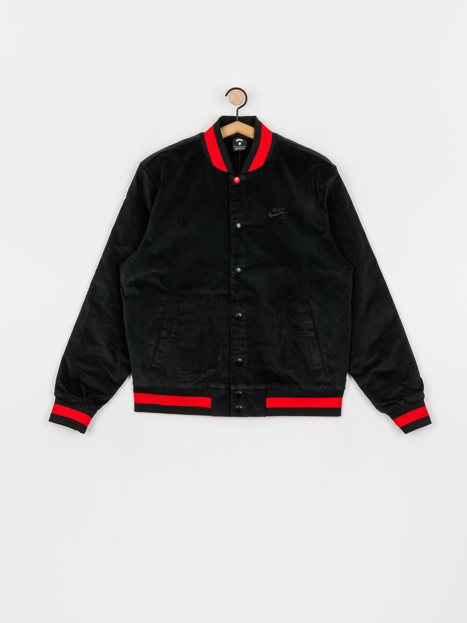 Nike SB Corduroy Bomber Jacket (black/black/university red/black)