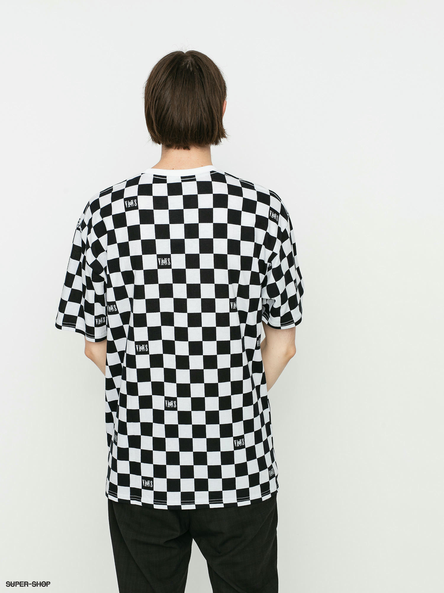 checkerboard shirt vans