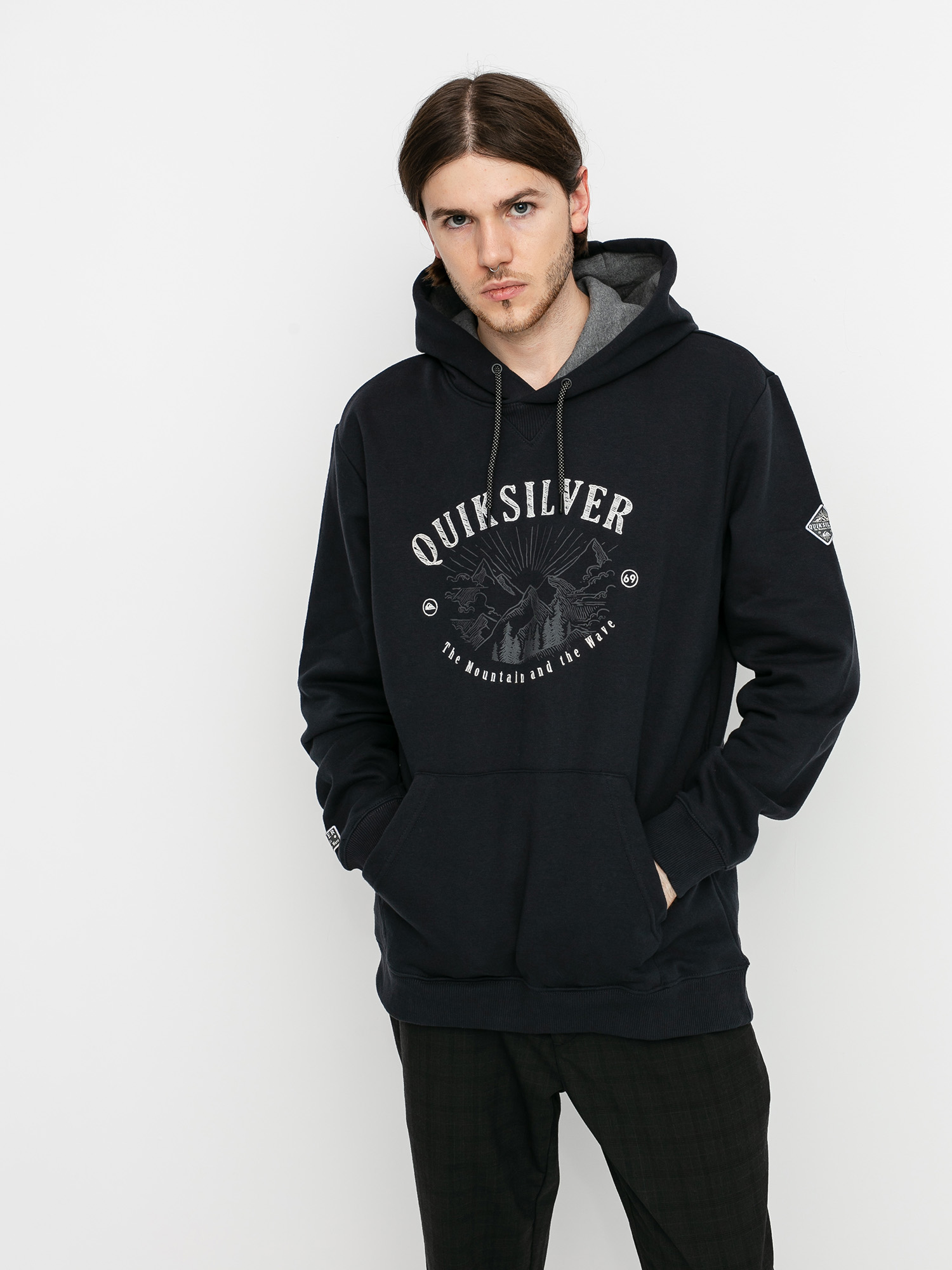 Mens Quiksilver Big Logo Snow HD Active sweatshirt (true black)