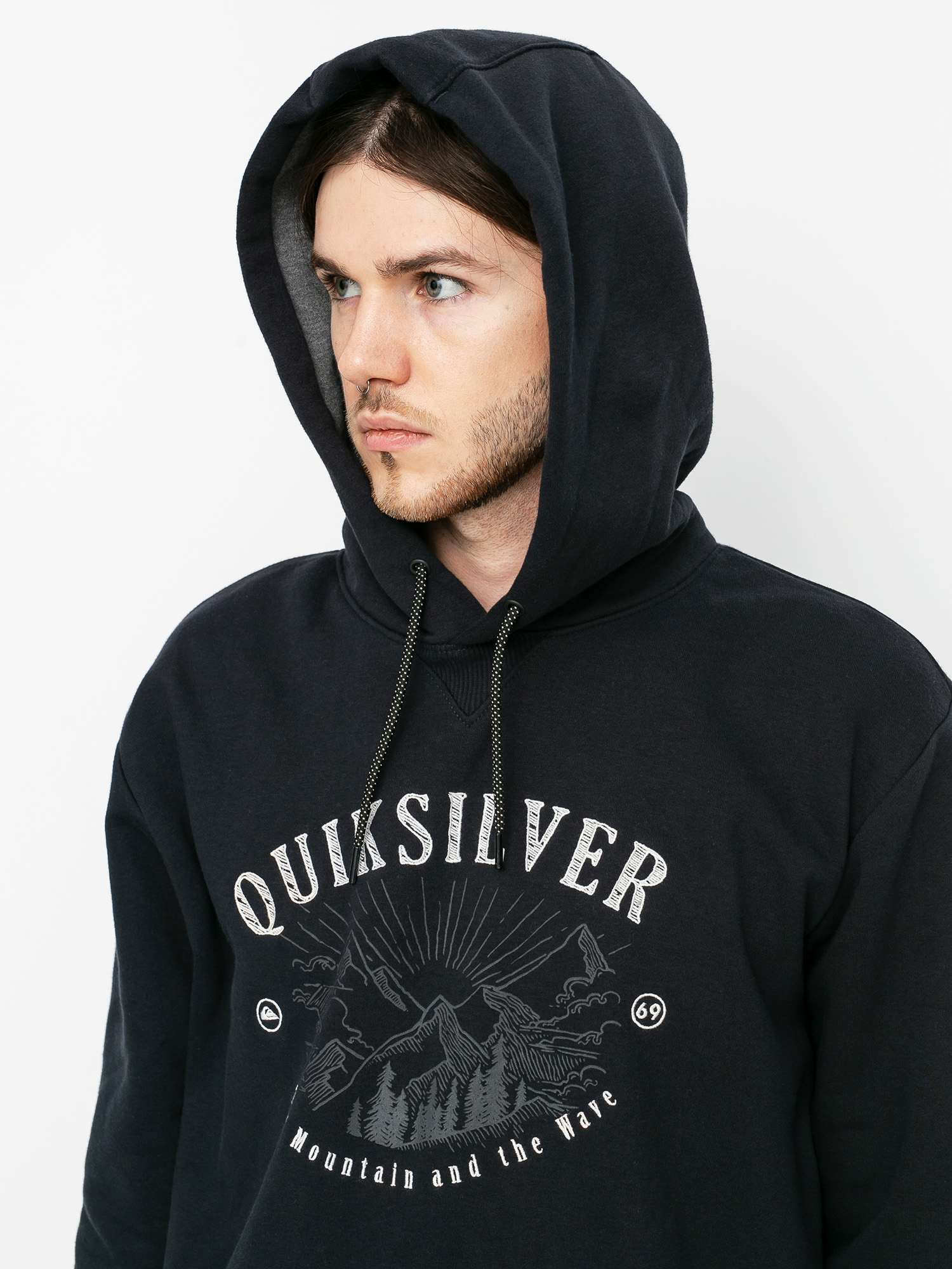 Mens Quiksilver Big Logo Snow HD Active sweatshirt (true black)