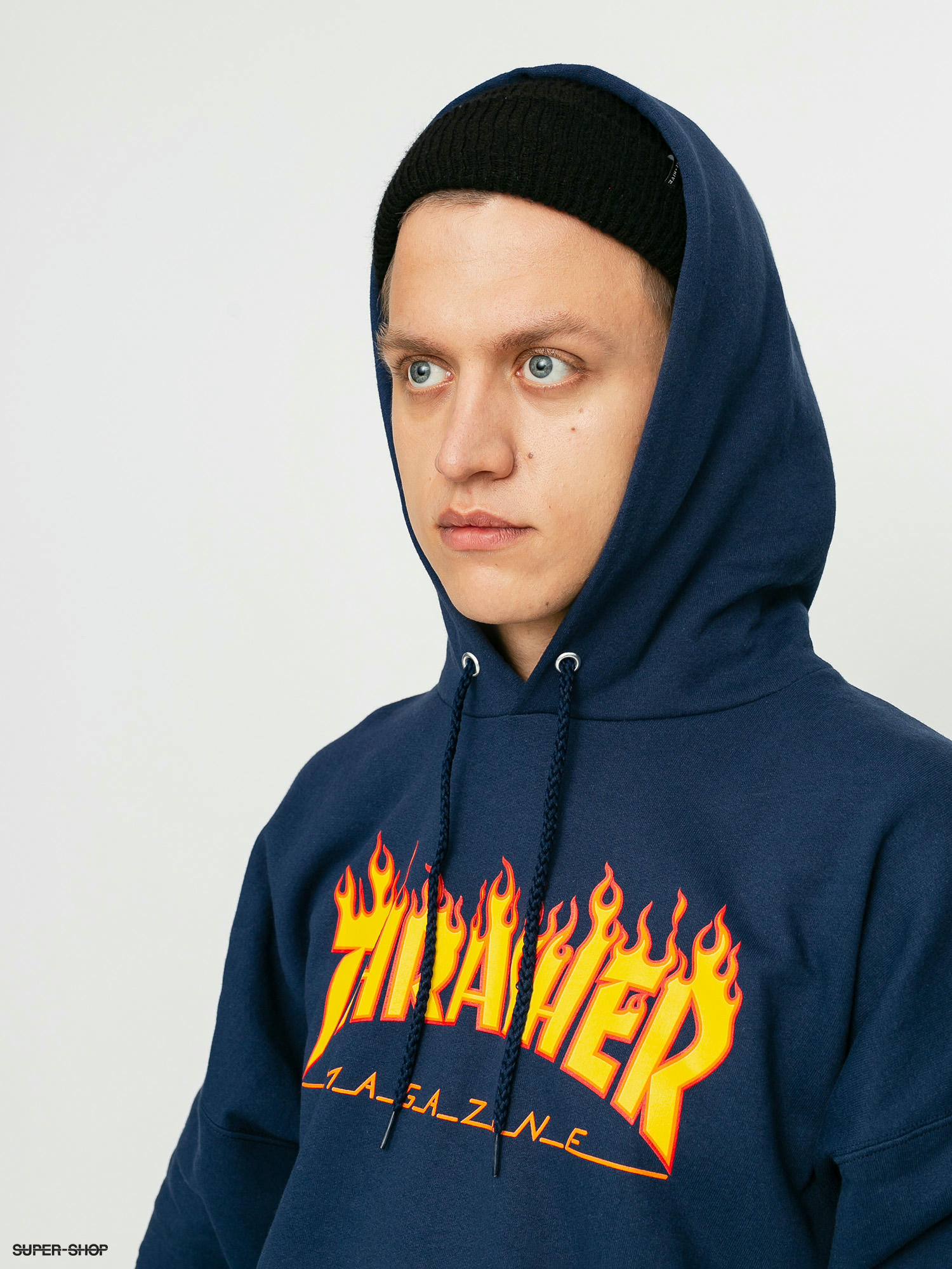 Navy thrasher outlet hoodie