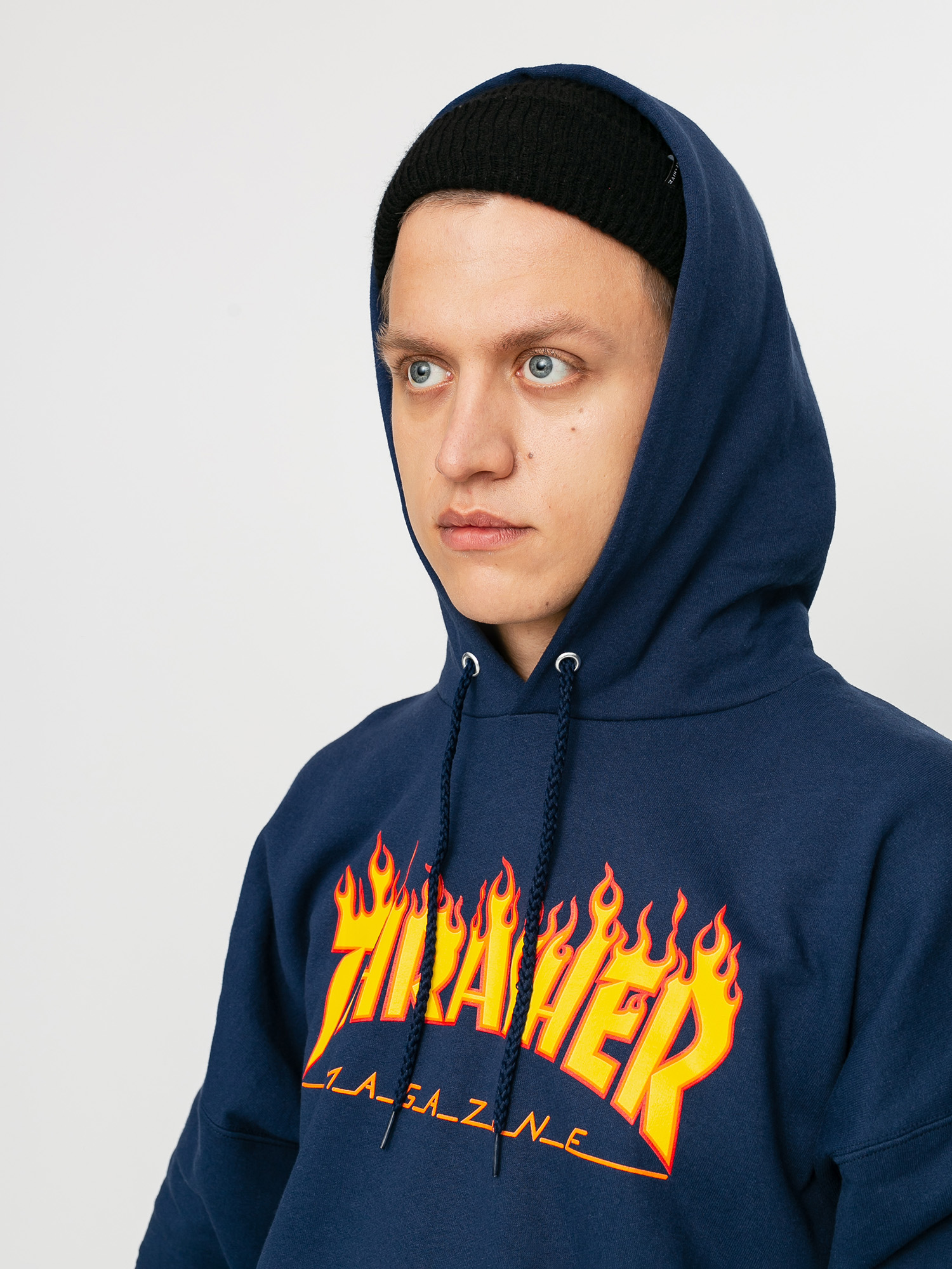 Thrasher Hoodie Flame HD (navy)